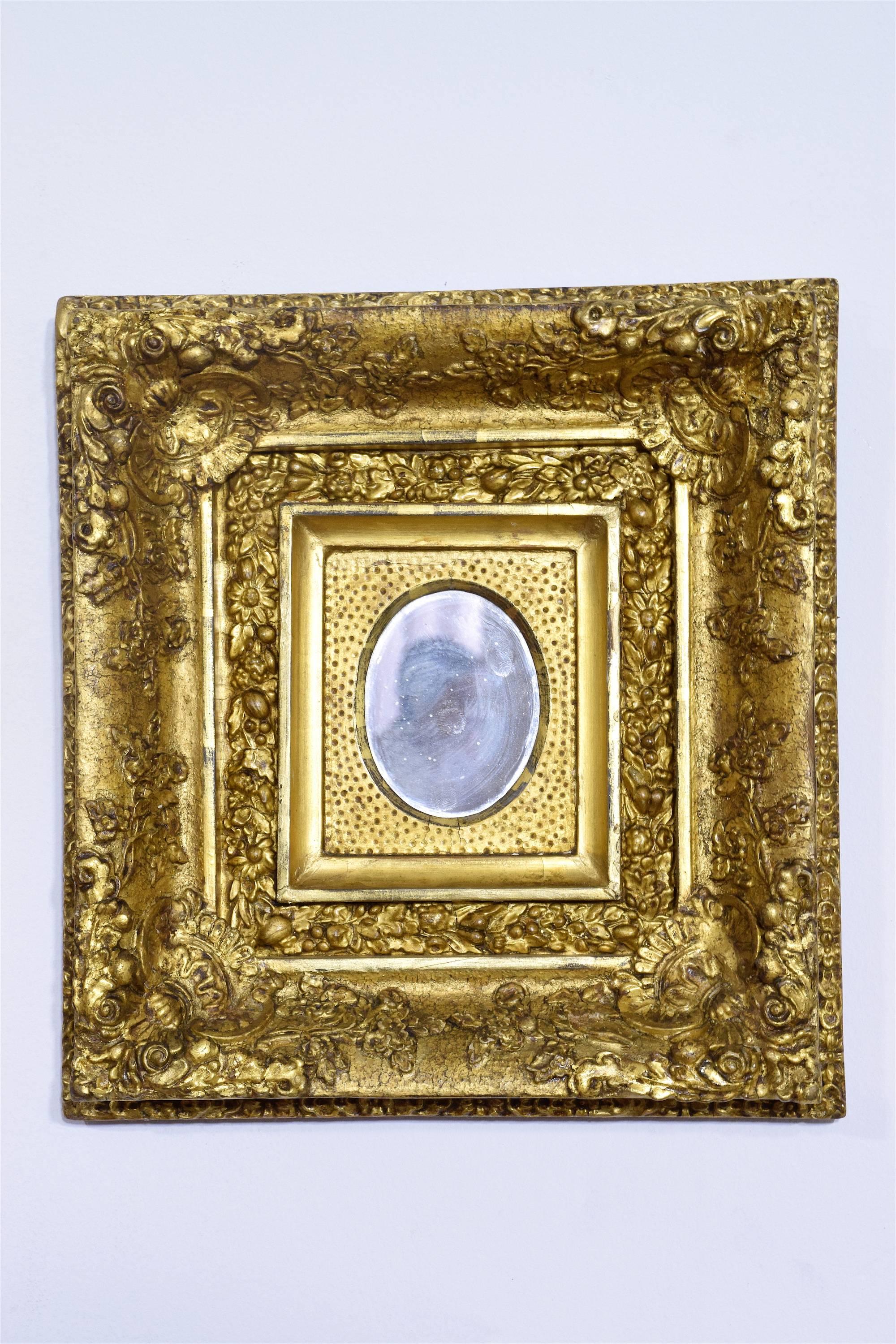 Italienische Rokoko-Spiegel:: antik:: 19. Jahrhundert:: vergoldet:: Satz mit drei Spiegeln 2