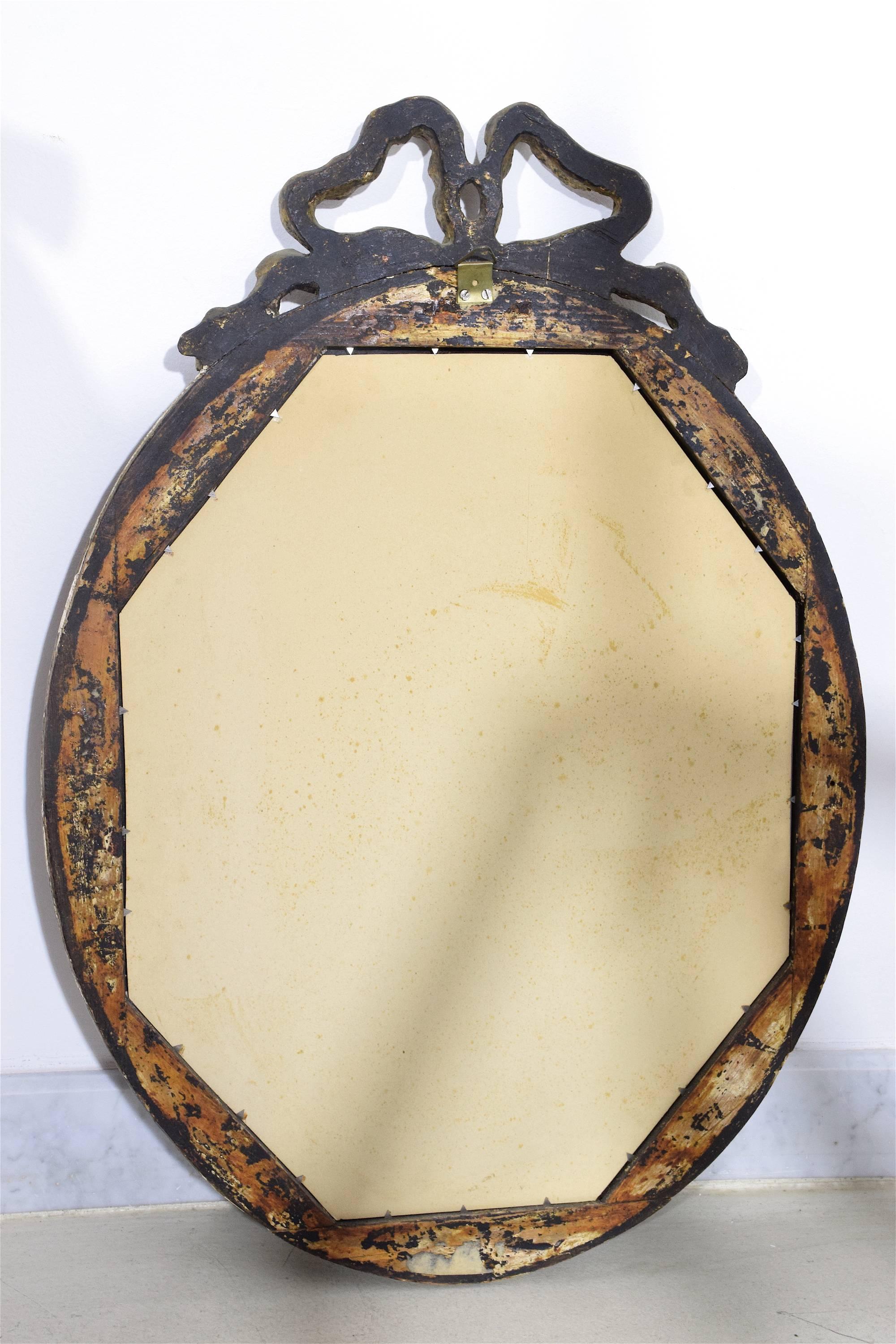 Antique 19th Century Italian Giltwood Vanity Mirrors, Set of Two  (Vergoldetes Holz)
