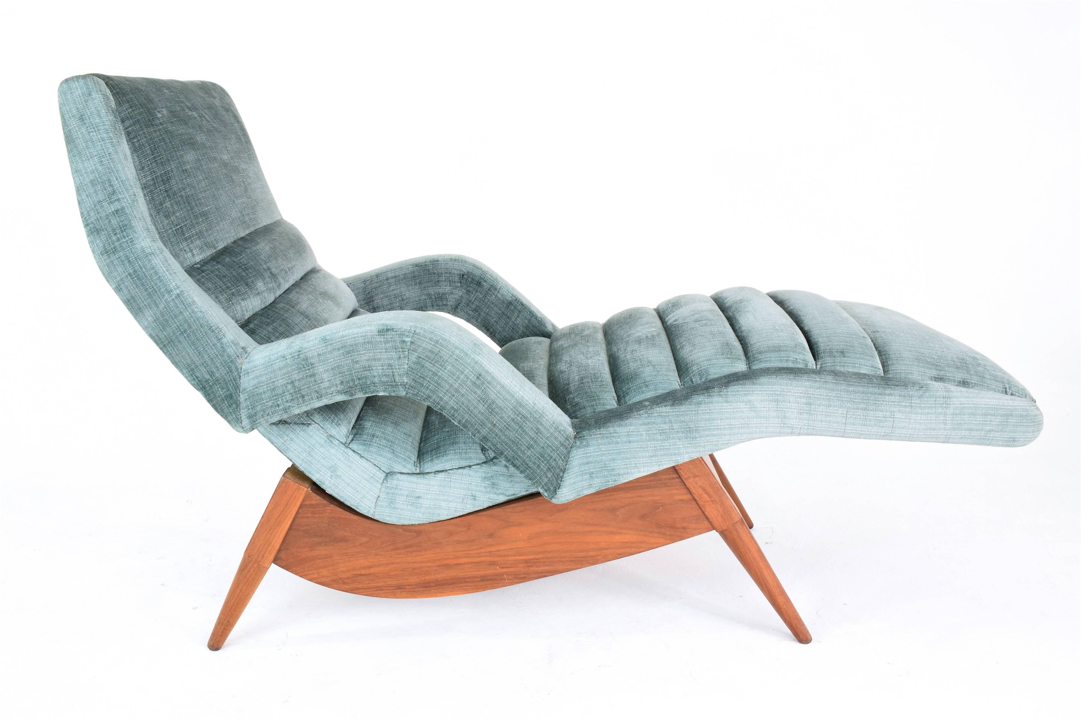 Mid-Century Modern Mid-Century Velvet American Lounge Chair, 1950's 