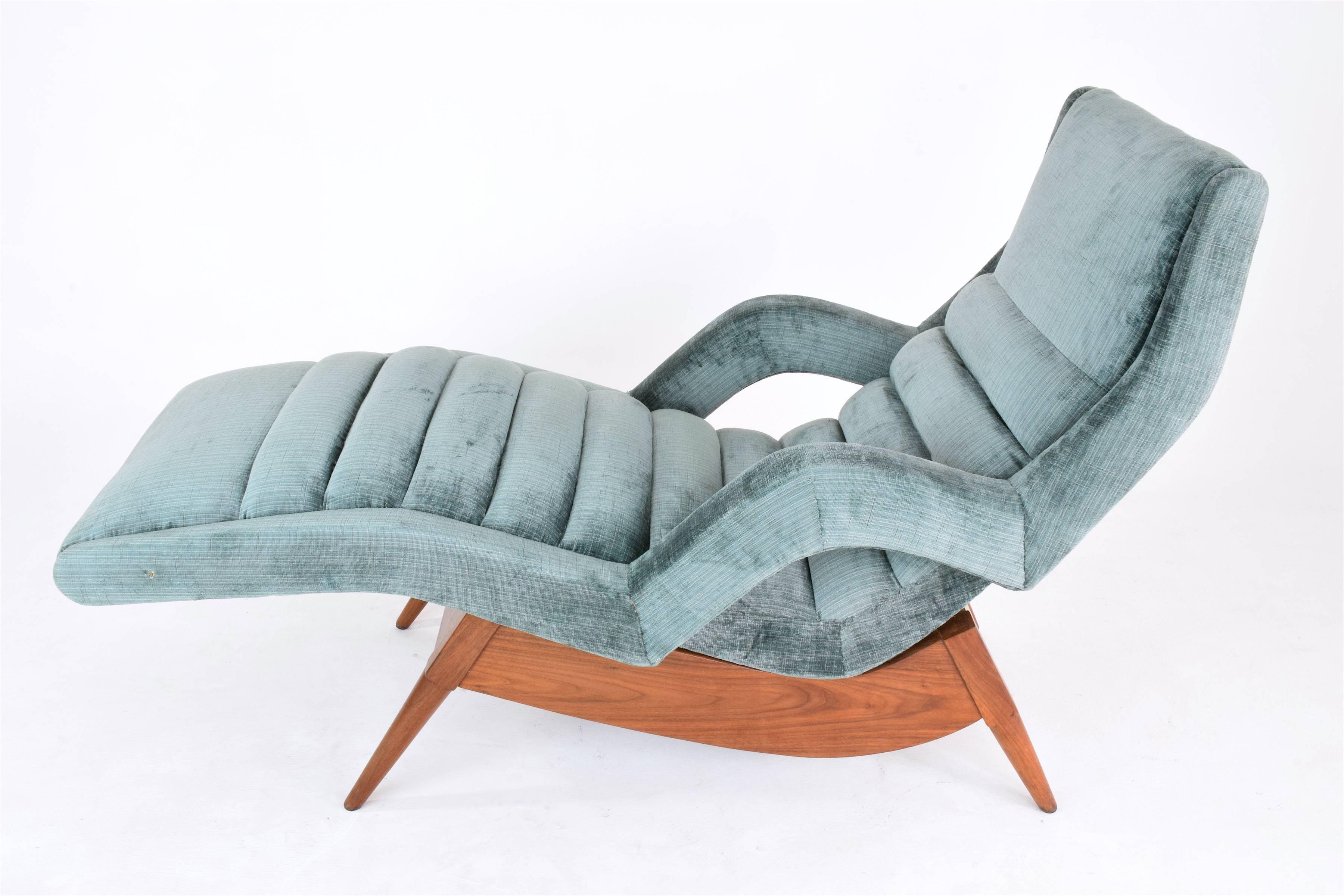 Mid-20th Century Mid-Century Velvet American Lounge Chair, 1950's 