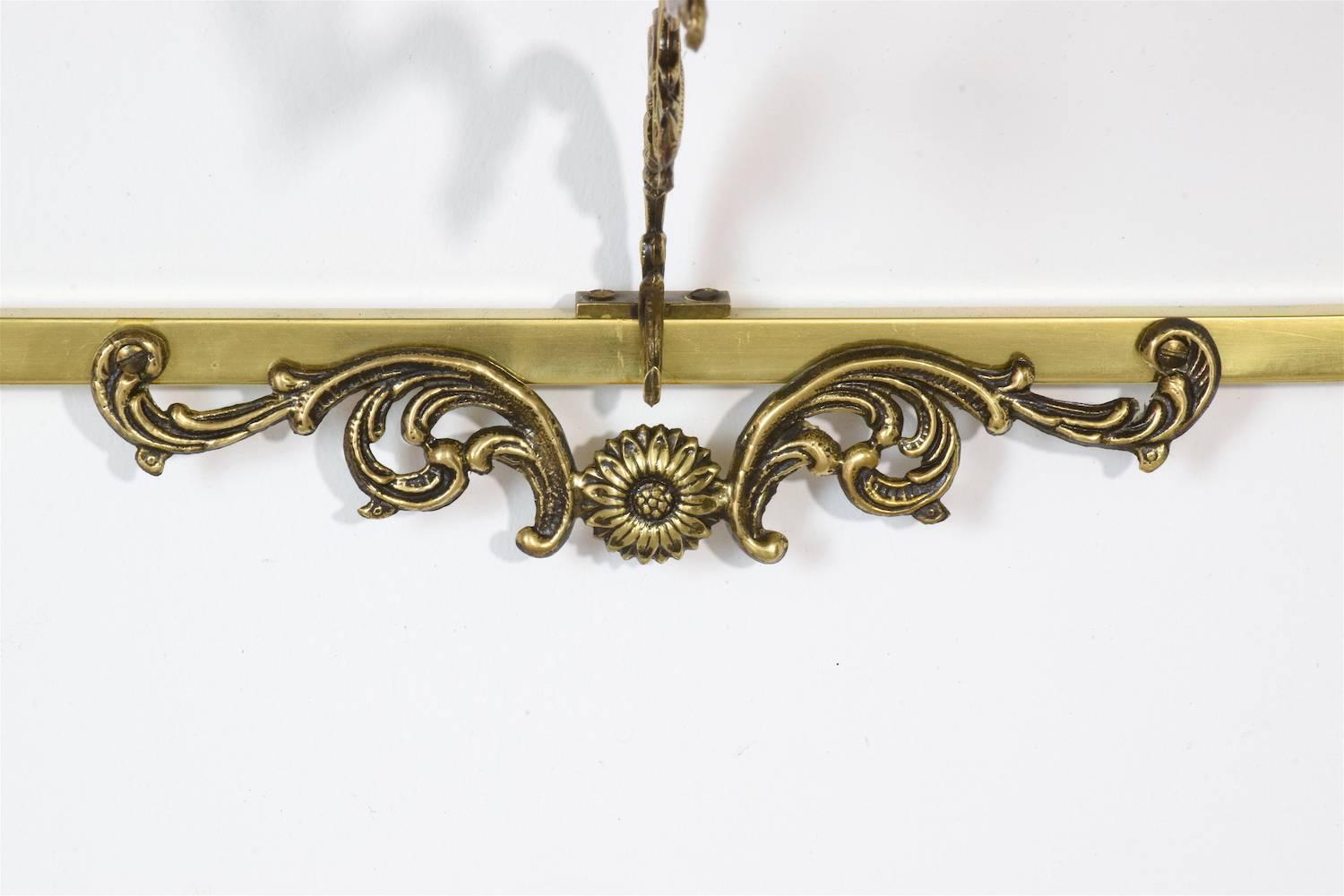 Specchio da parete e console galleggiante in ottone francese d'epoca, 1960 in vendita 3