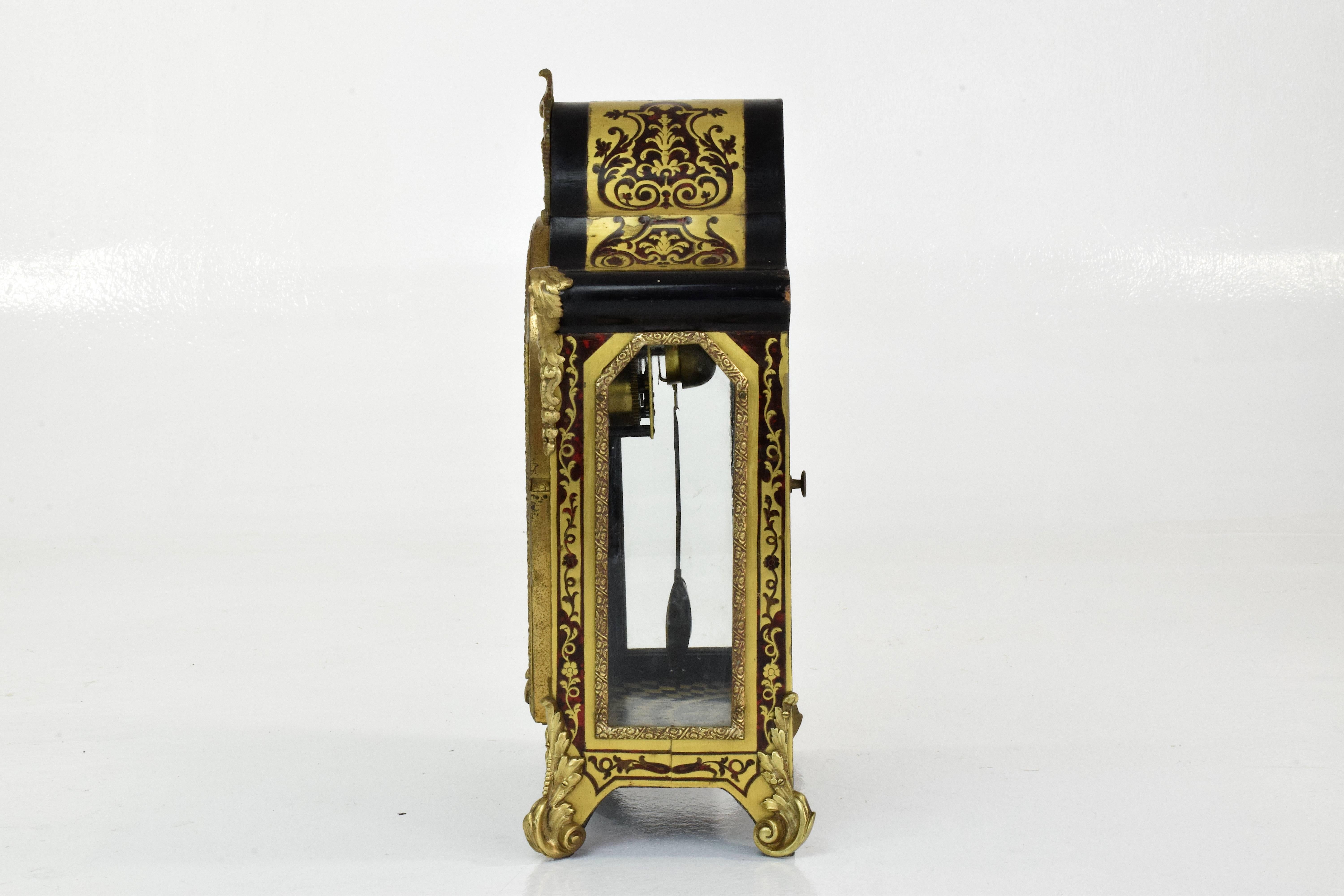 Louis XV French Antique Boulle Mantel Clock