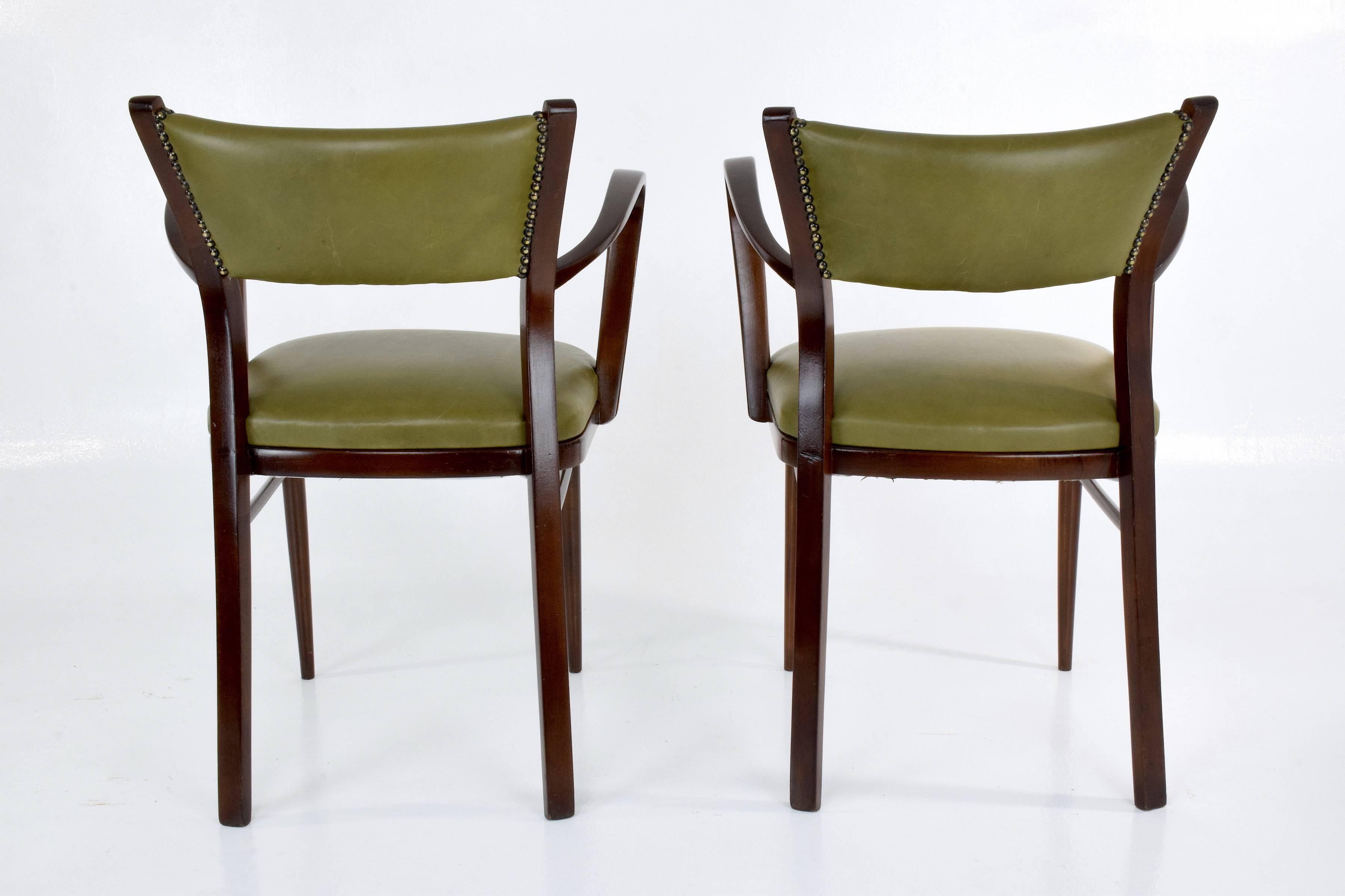 20th Century Italian Art Deco Chairs, Set of 2, 1940s In Good Condition In Paris, FR