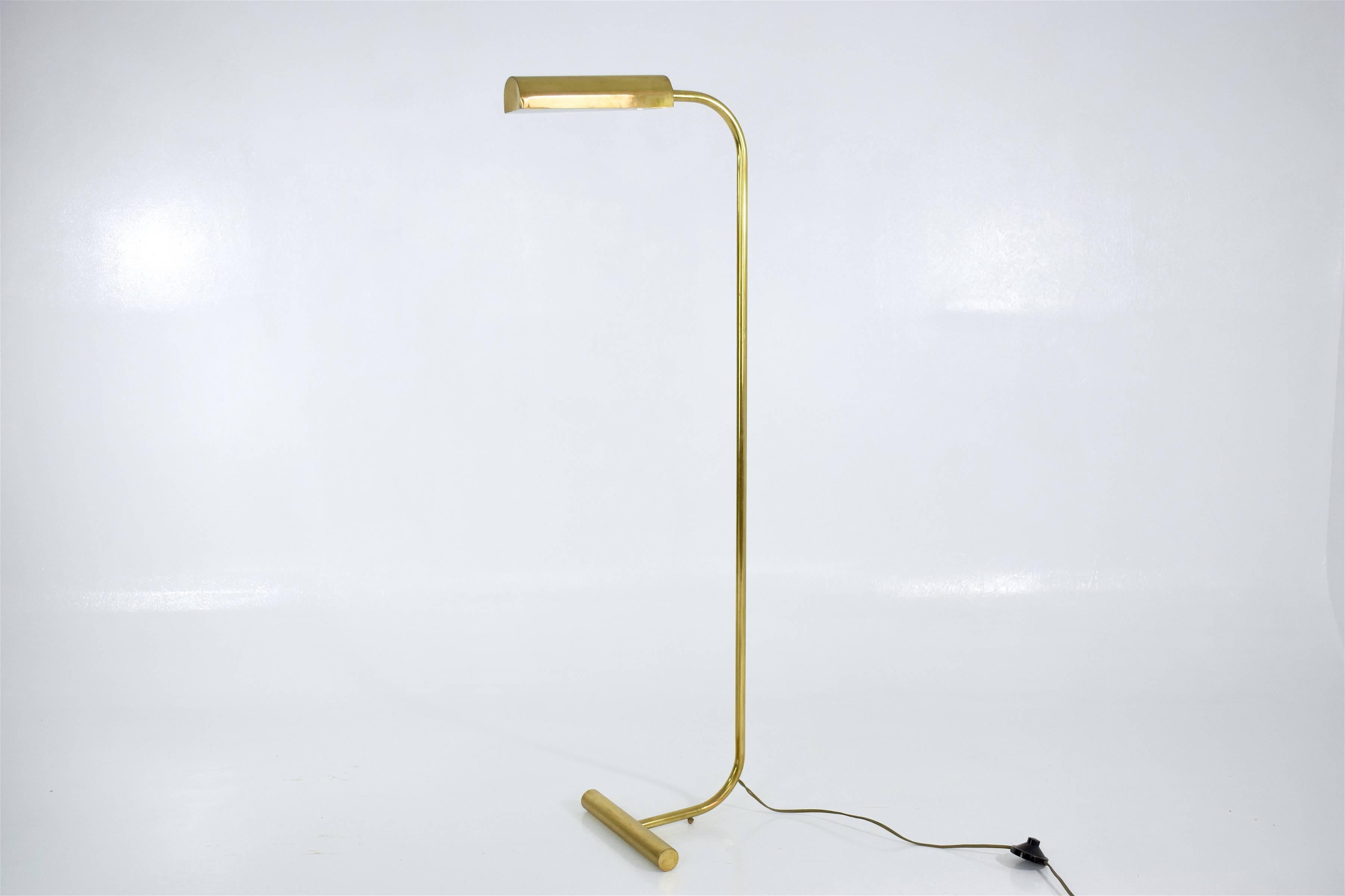 Polished 20th Century French Brass Floor Lamp by Christian Liaigre, 1990's 