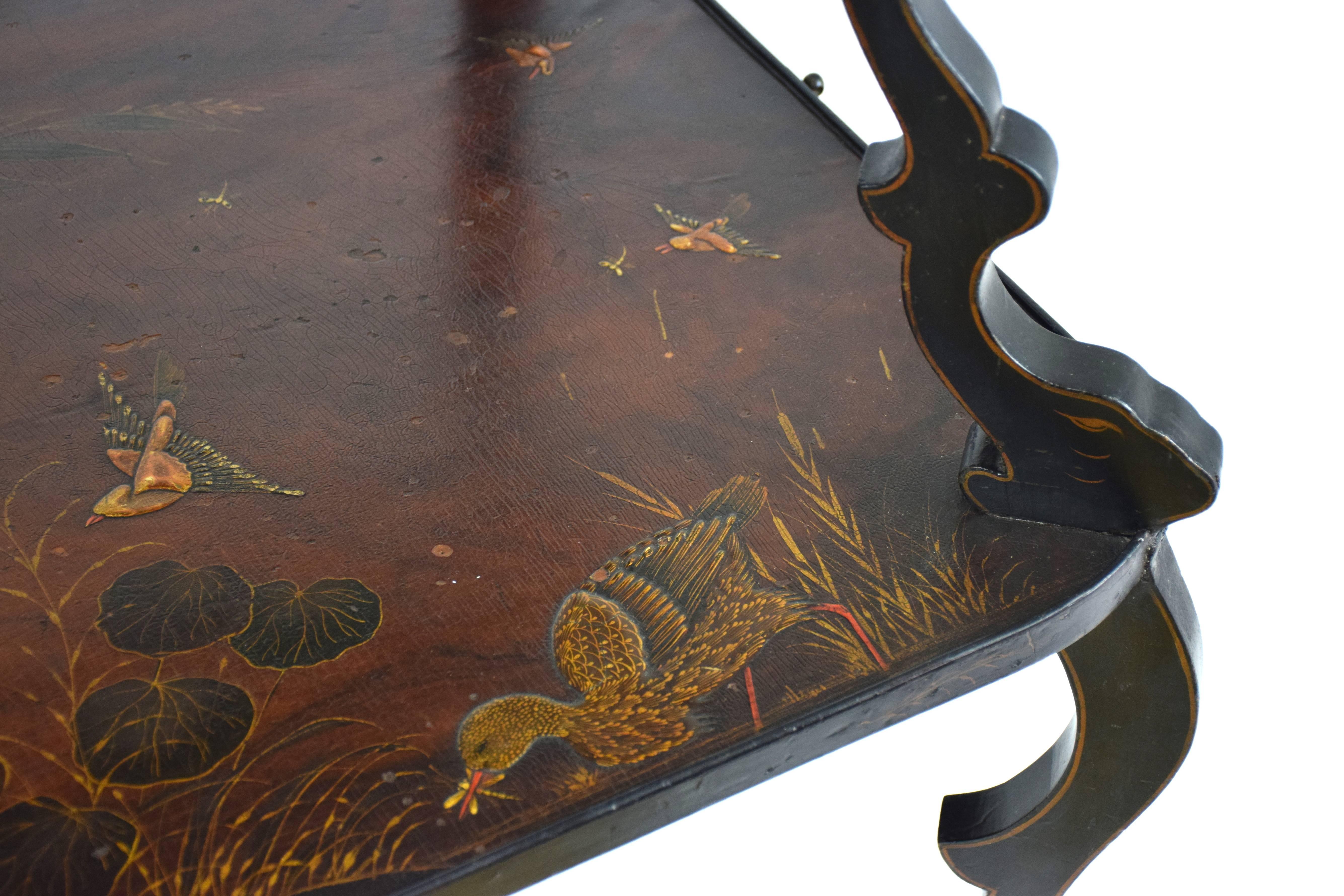 Antique Marquetry Two-Tier Table Attributed to Majorelle 1