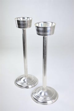 French Vintage Silver Plated Wine Bucket Stands, 1960s