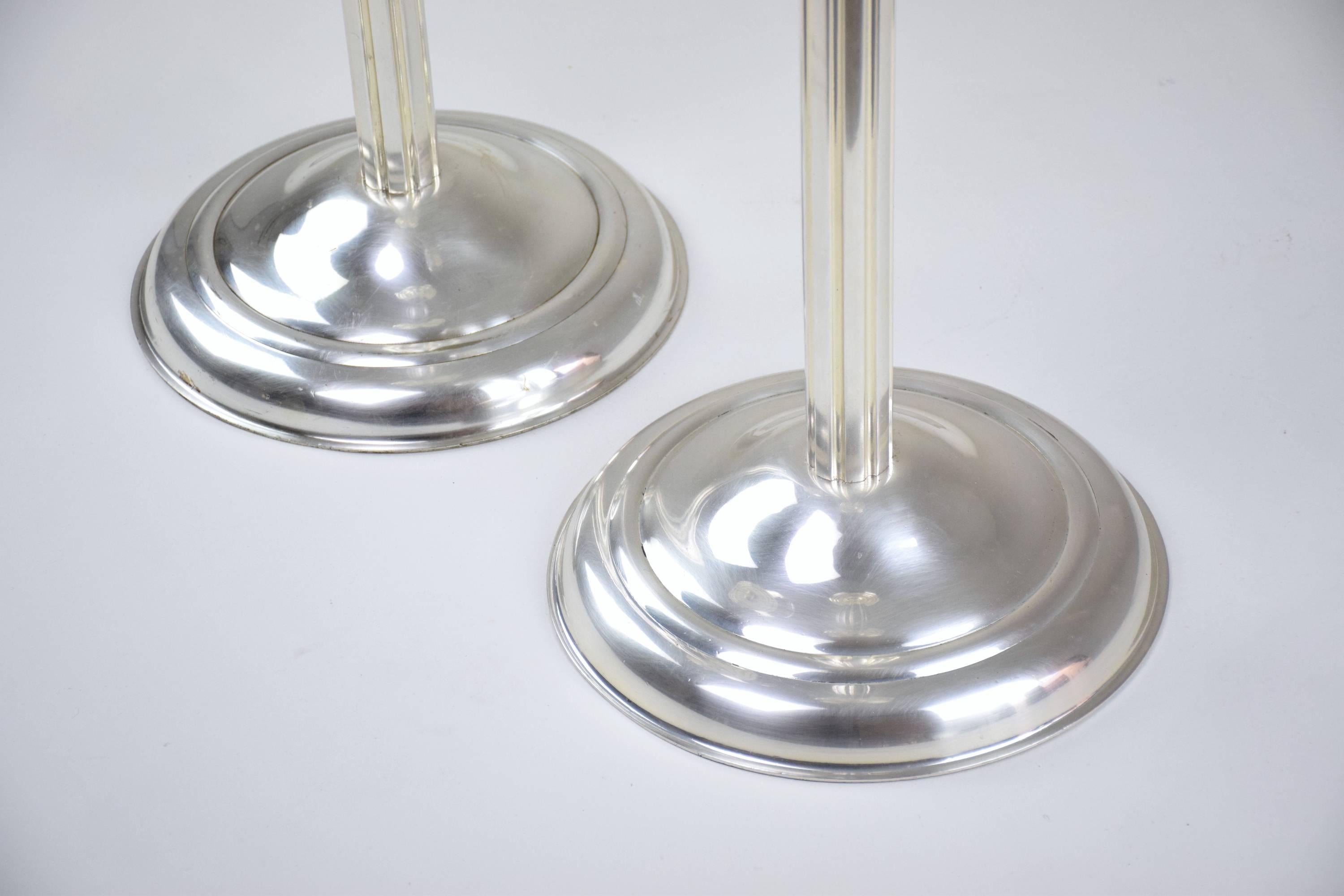 Art Deco French Vintage Silver Plated Wine Bucket Stands, 1960s