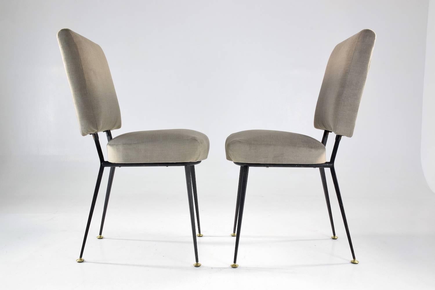 Mid-Century Modern  Pair of French Mid-Century Chairs 
