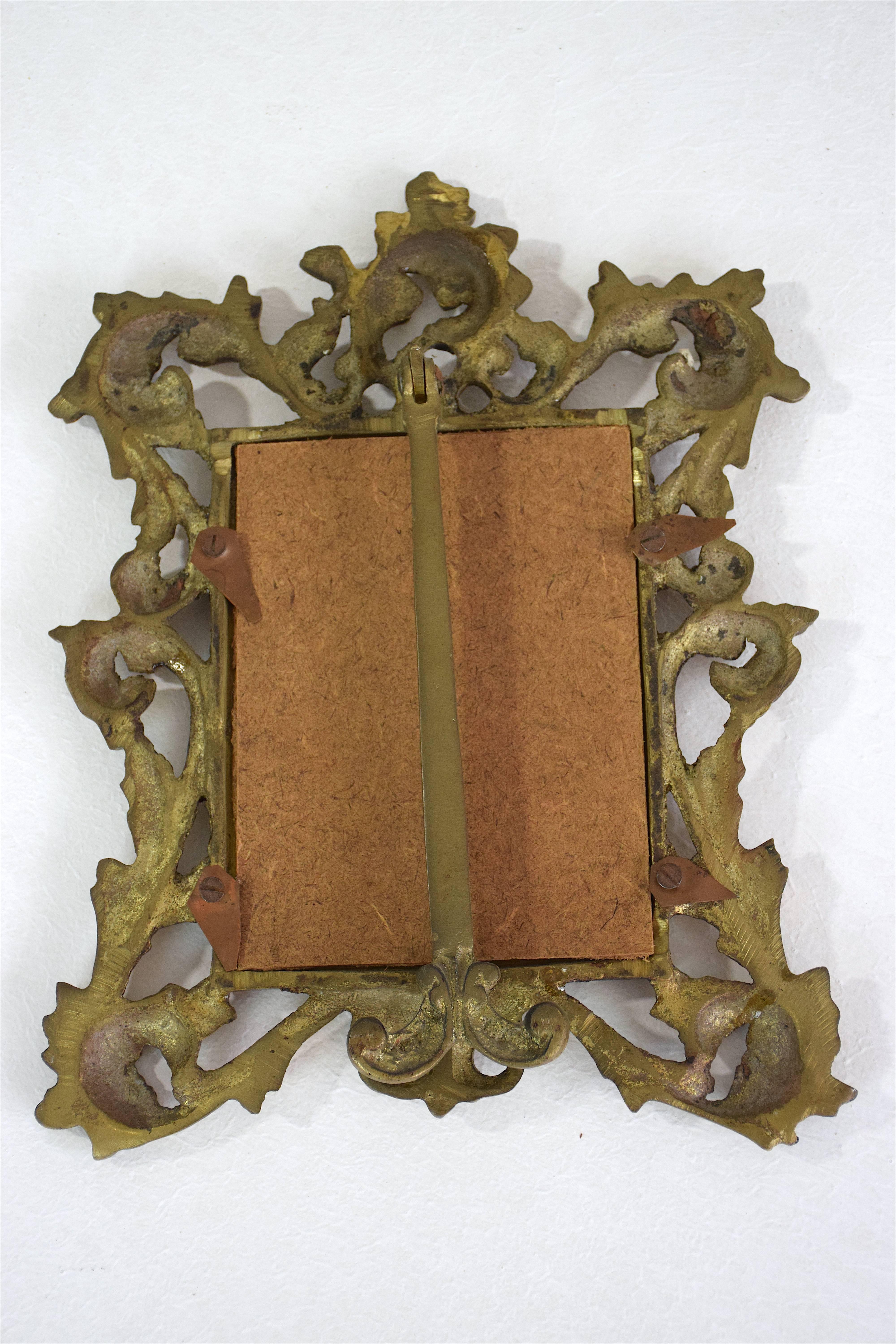 Early Victorian Antique Gilded Bronze Picture Frame
