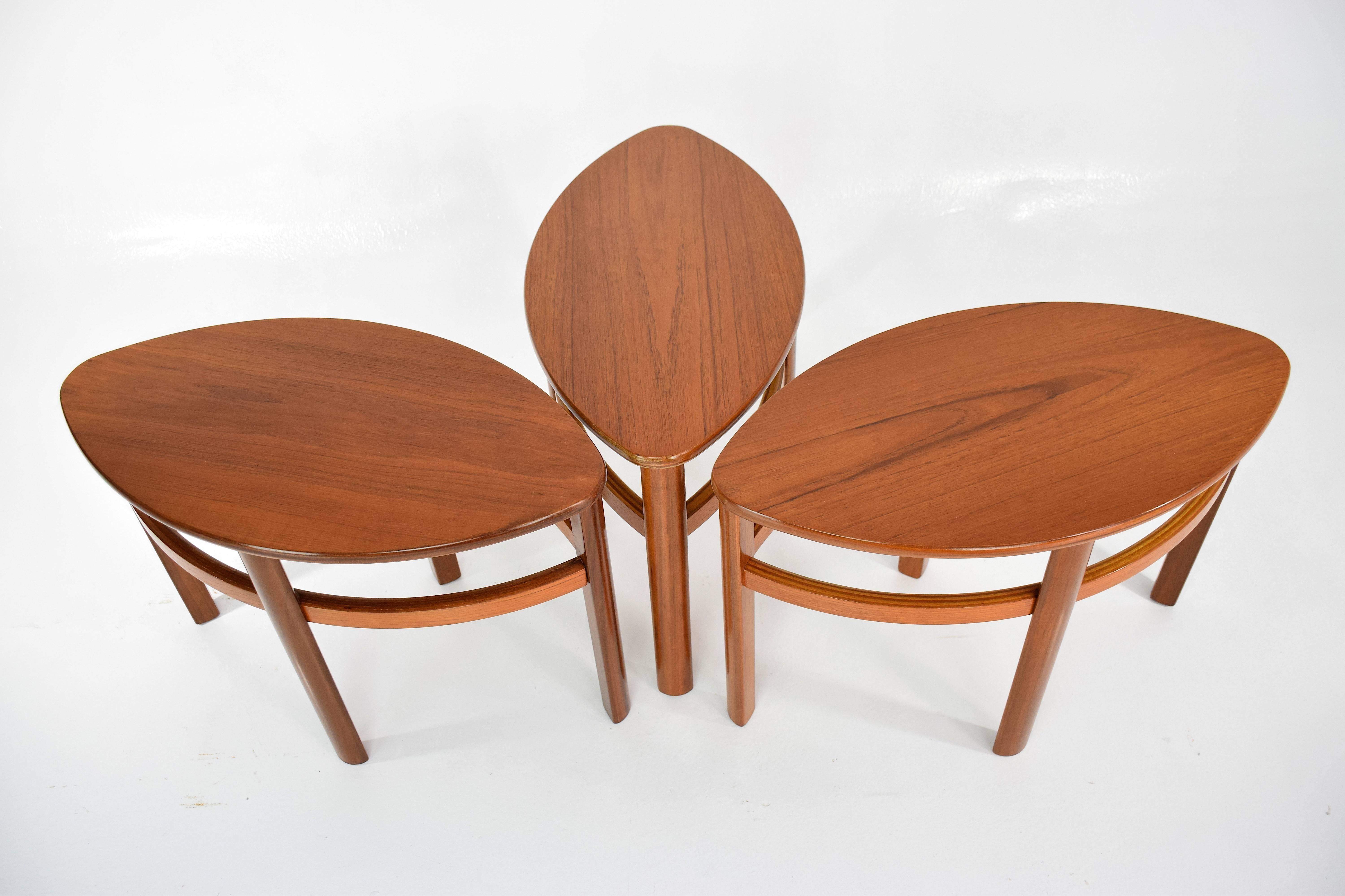 Midcentury Oak Three Coffee Nesting Tables by Nathan, 1960s 1