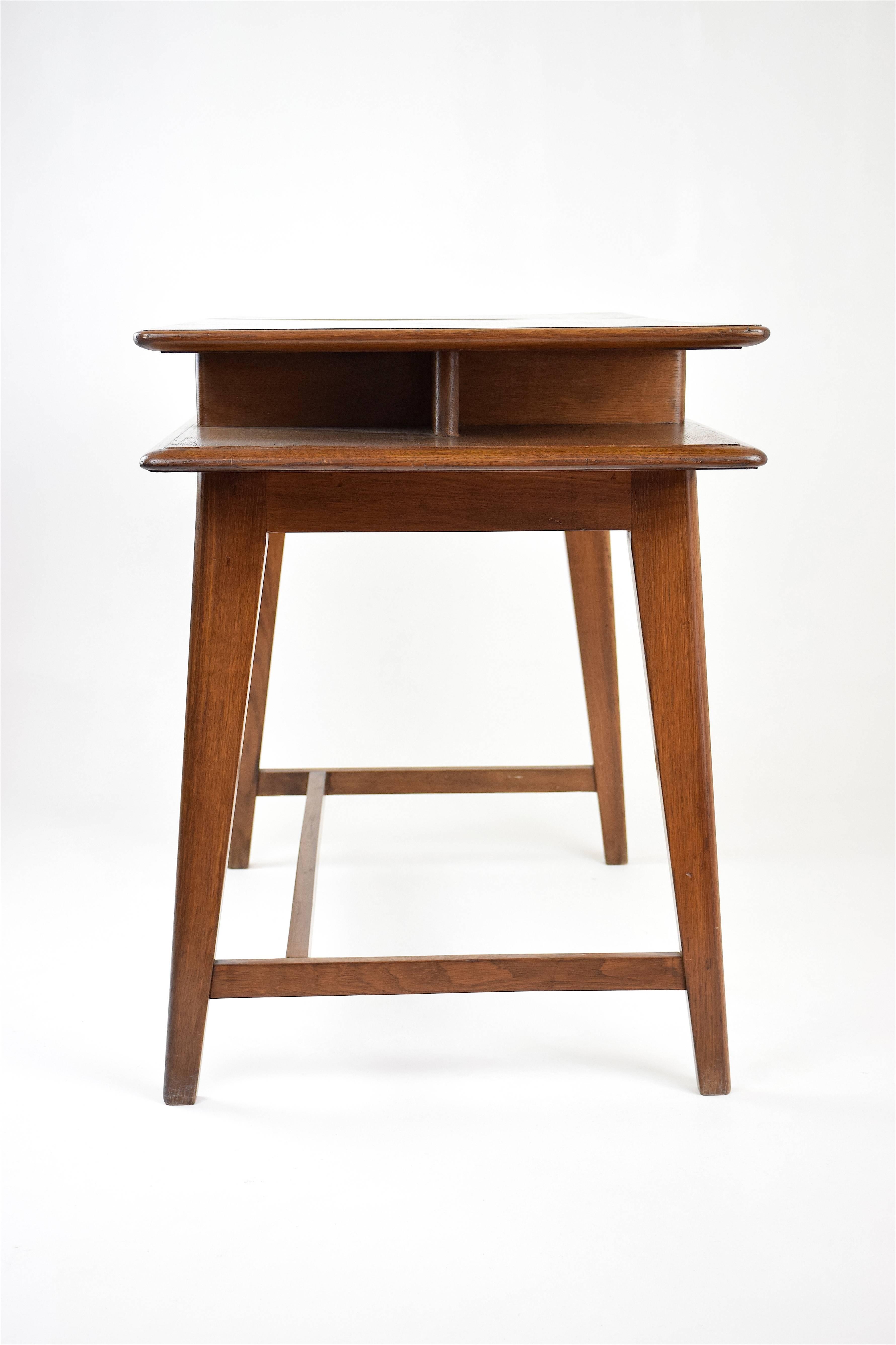 Varnished French Midcentury Flip Top Desk, 1950-1960