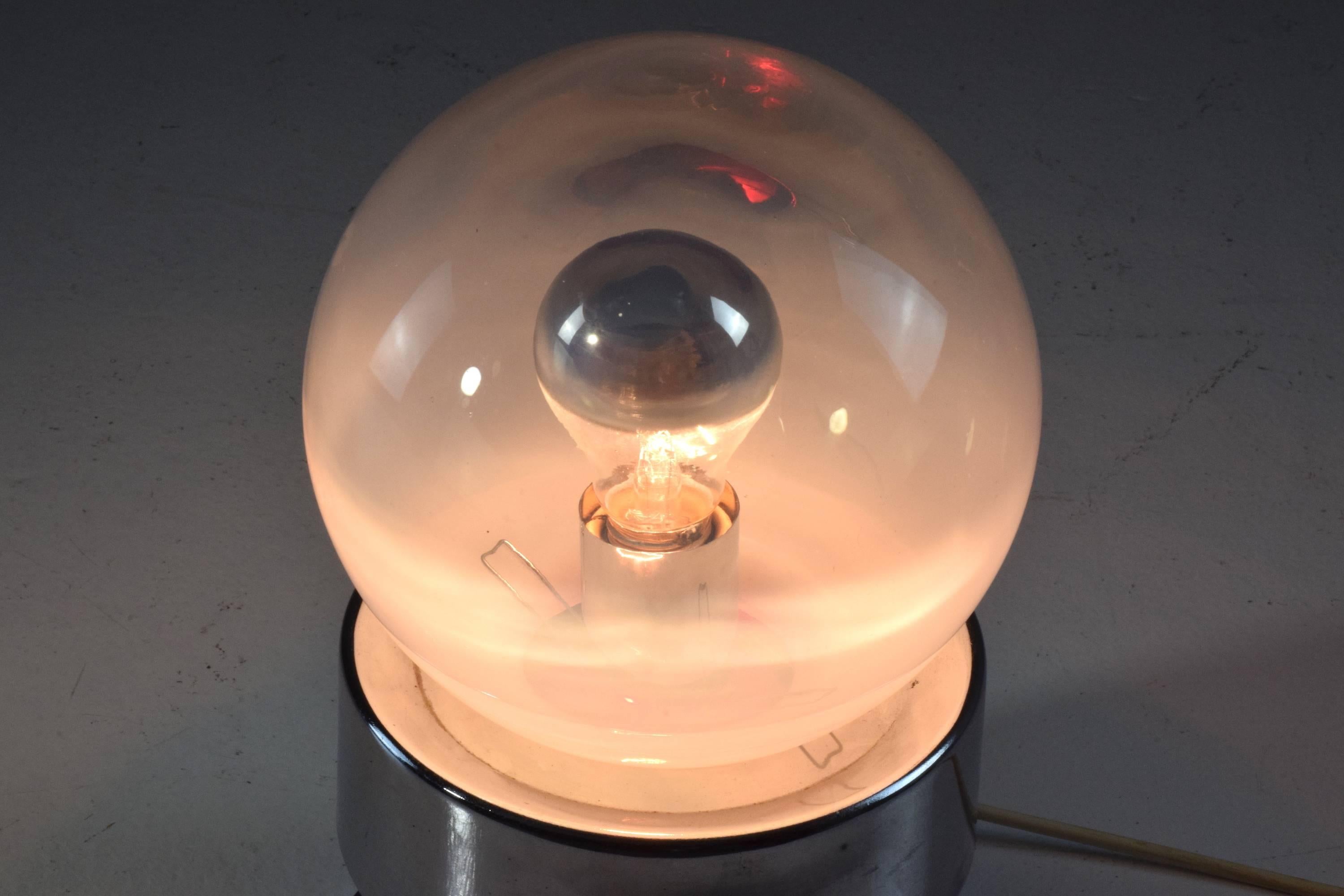 French Vintage Chrome Globe Double Light Lamp, 1960-1970 5