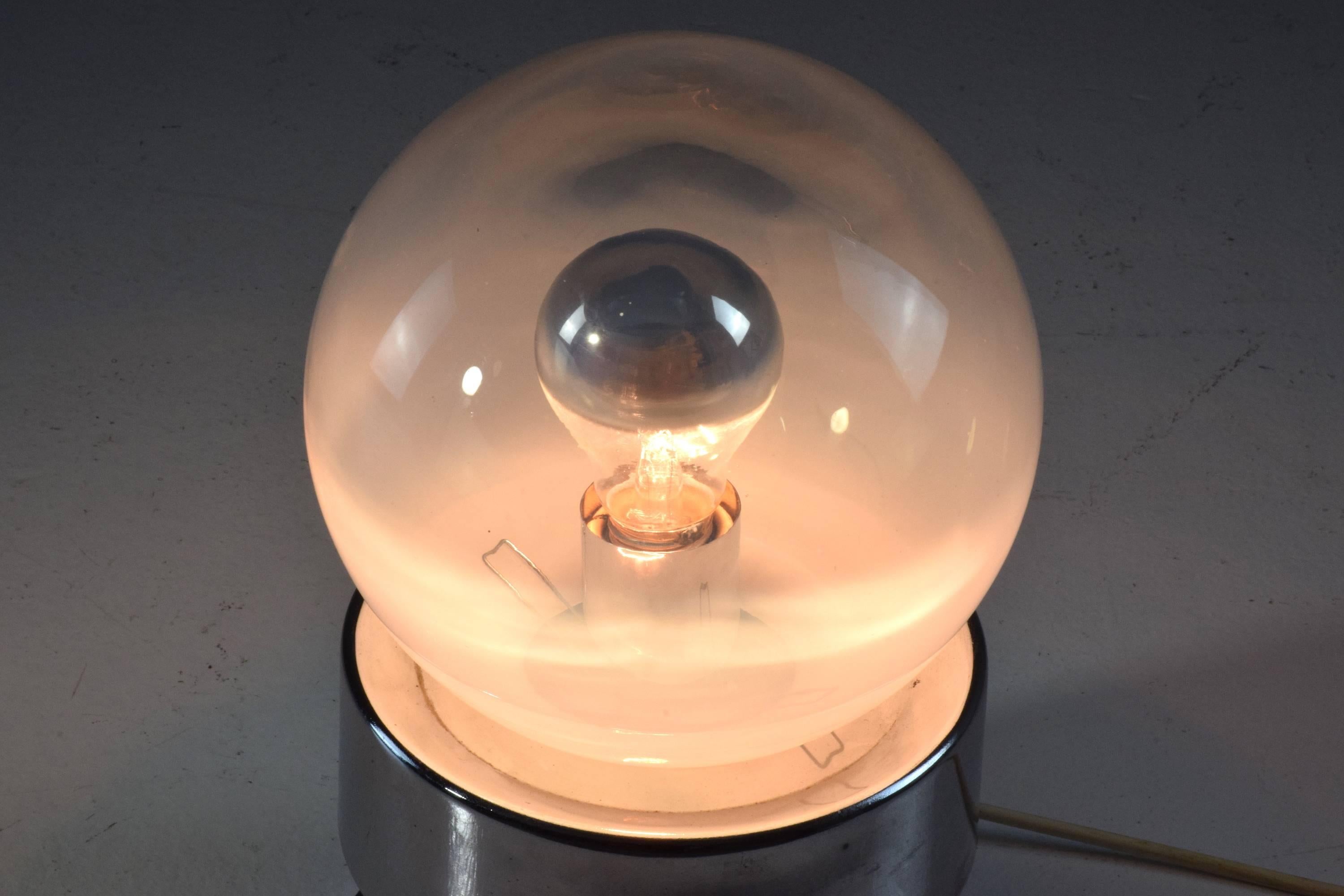 French Vintage Chrome Globe Double Light Lamp, 1960-1970 1
