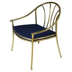 Fauteuil italien vintage du 20ème siècle en laiton, 1970-1980