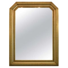 Specchio ottagonale italiano in legno dorato in stile Art Déco, anni '40