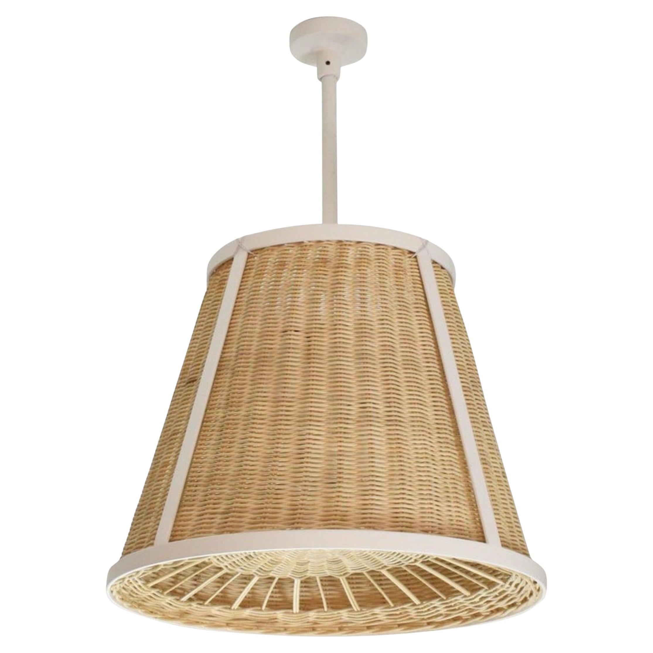 Caeli-W Monumental Steel Rattan Pendant Light, Flow Collection
