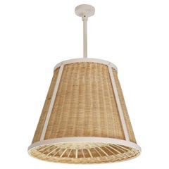 Caeli-W Monumentale Hängeleuchte aus Stahl und Rattan, Flow Collection