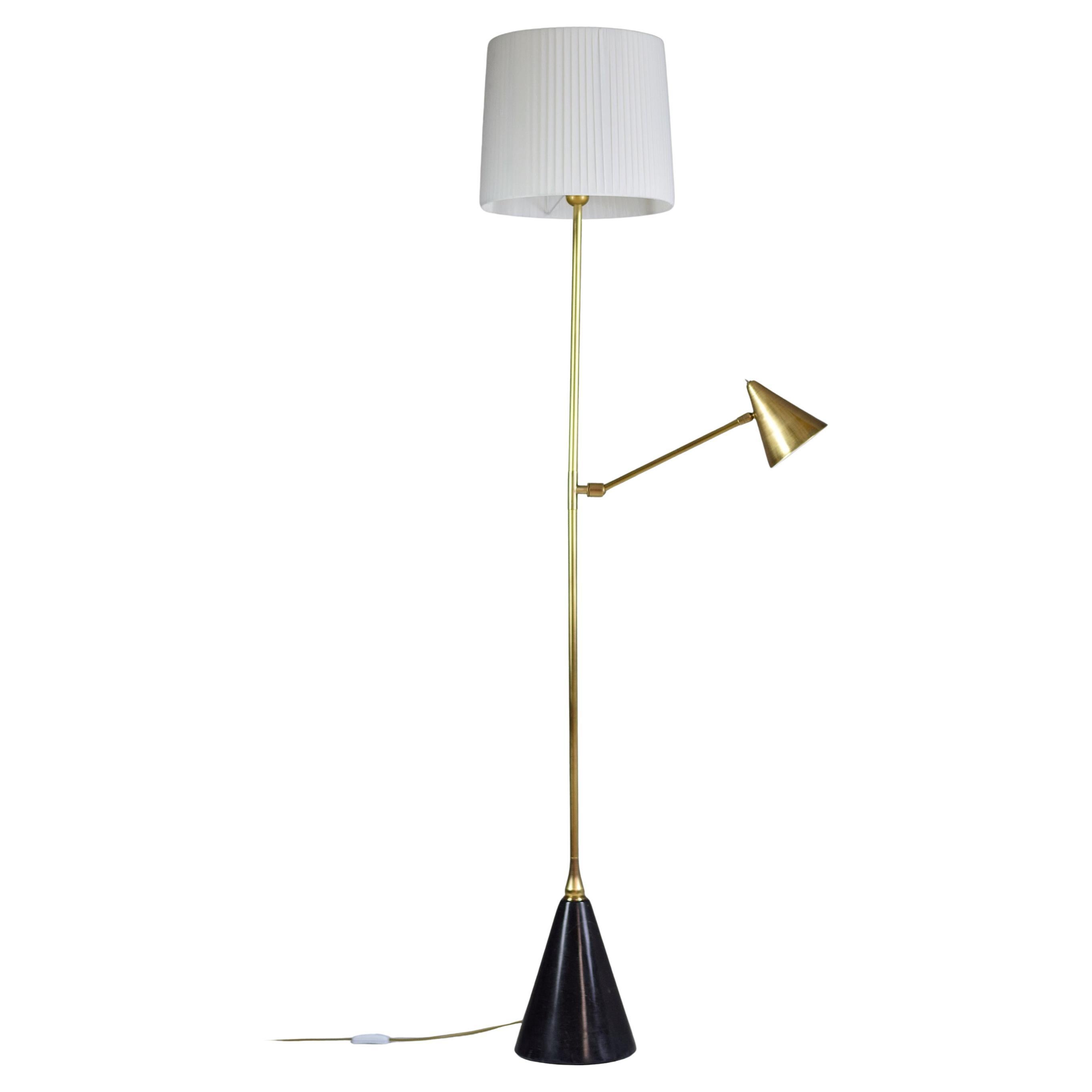 Lampadaire De-Light F1 à double lumière en laiton, Collection Flow en vente
