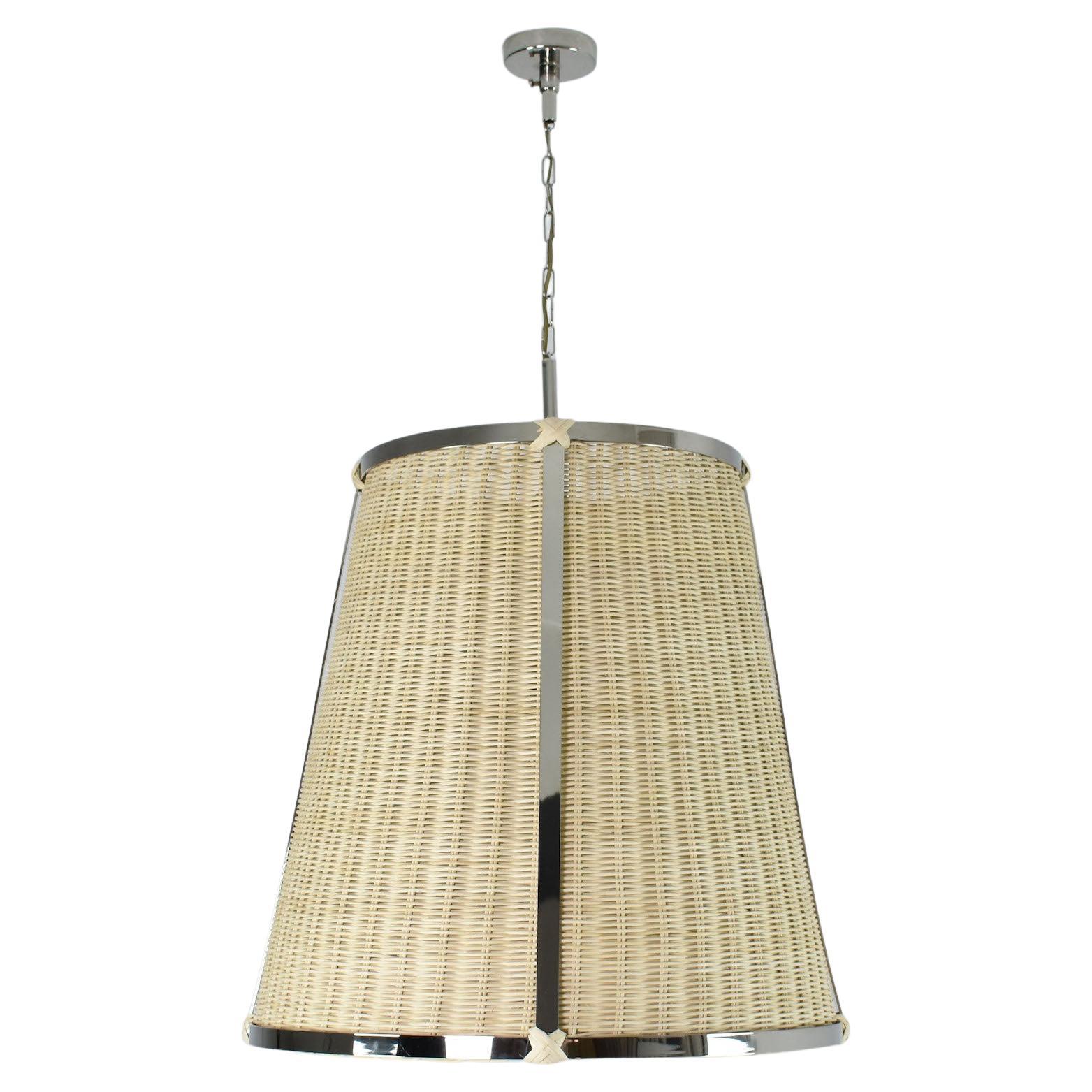 Caeli-A Silber-Rattan-Pendelleuchte, Flow Collection
