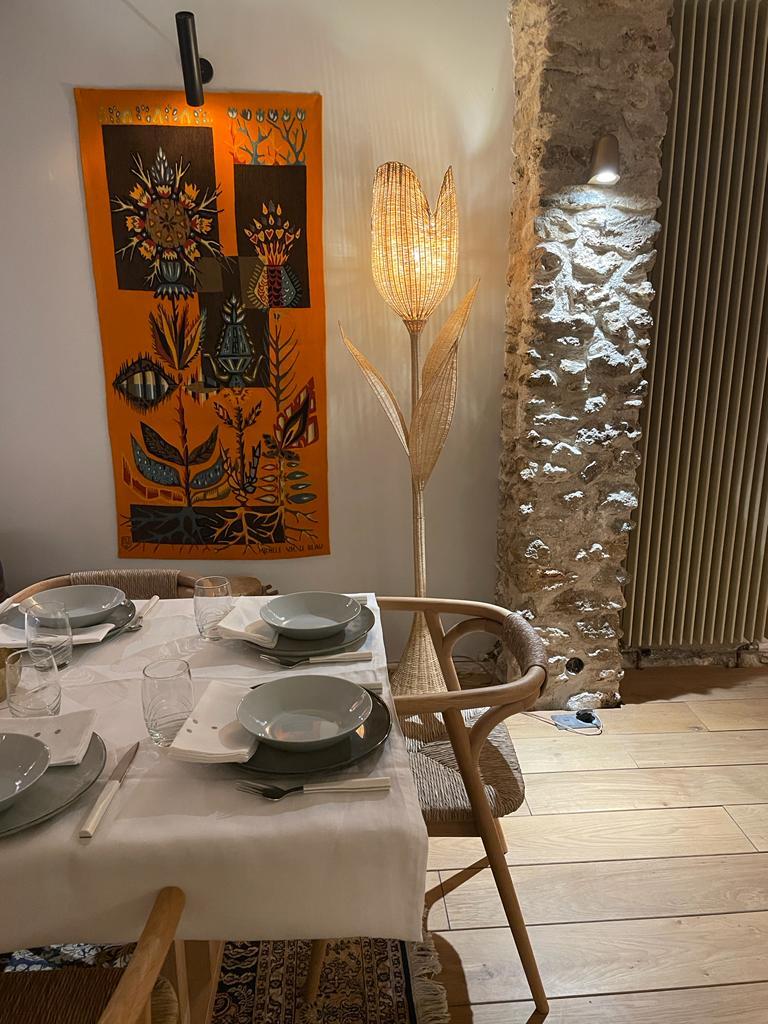Flo Handwoven Wicker Flower Floor Lamp In New Condition For Sale In Paris, FR