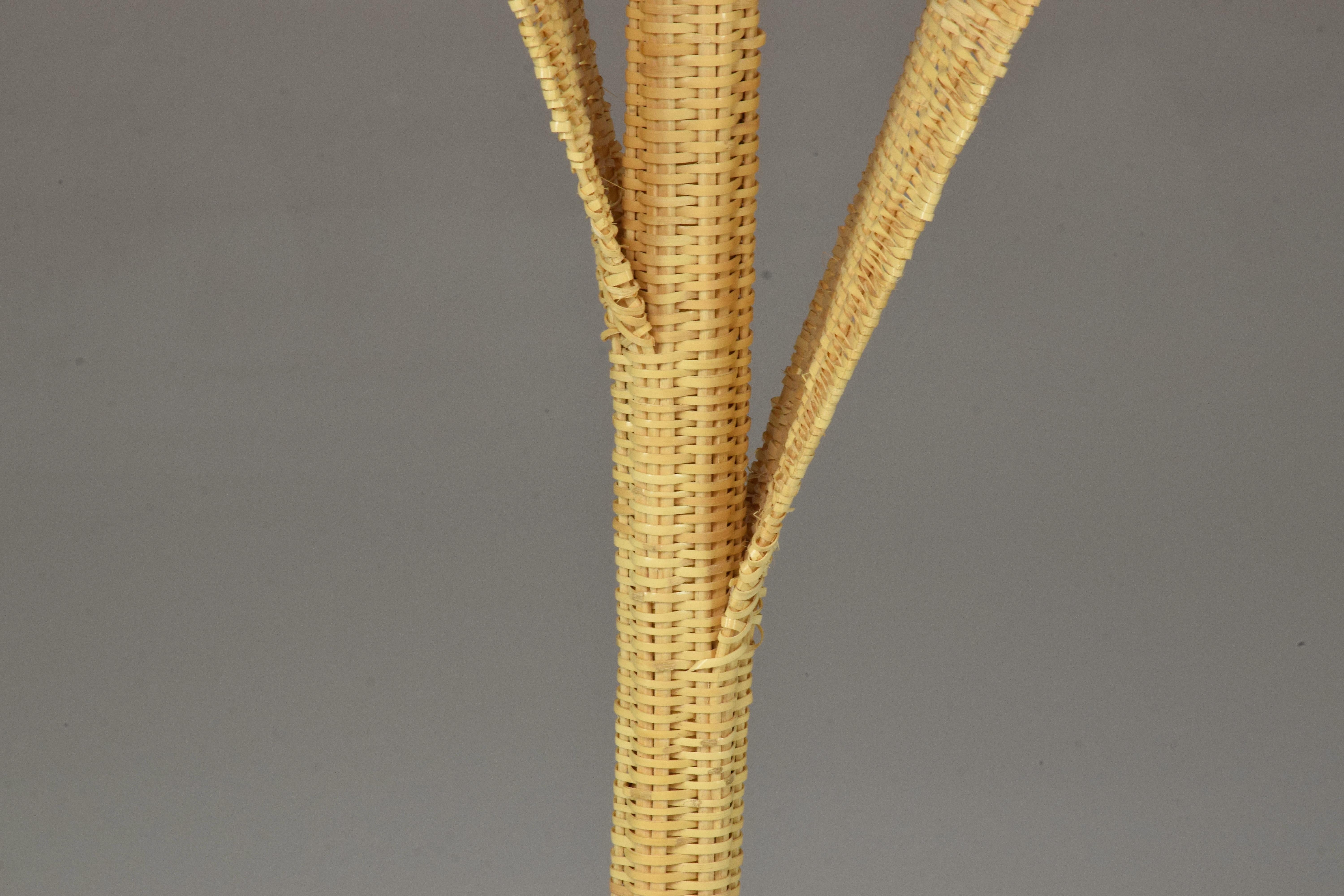 Flo Handwoven Wicker Flower Floor Lamp For Sale 6