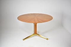 Mesa de comedor redonda italiana de época, atribuida a Melchiorre Bega, década de 1950