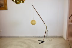 Vintage Svend Aage Holm Sørensen “Fishing Pole” Floor Lamp, Denmark, circa 1955