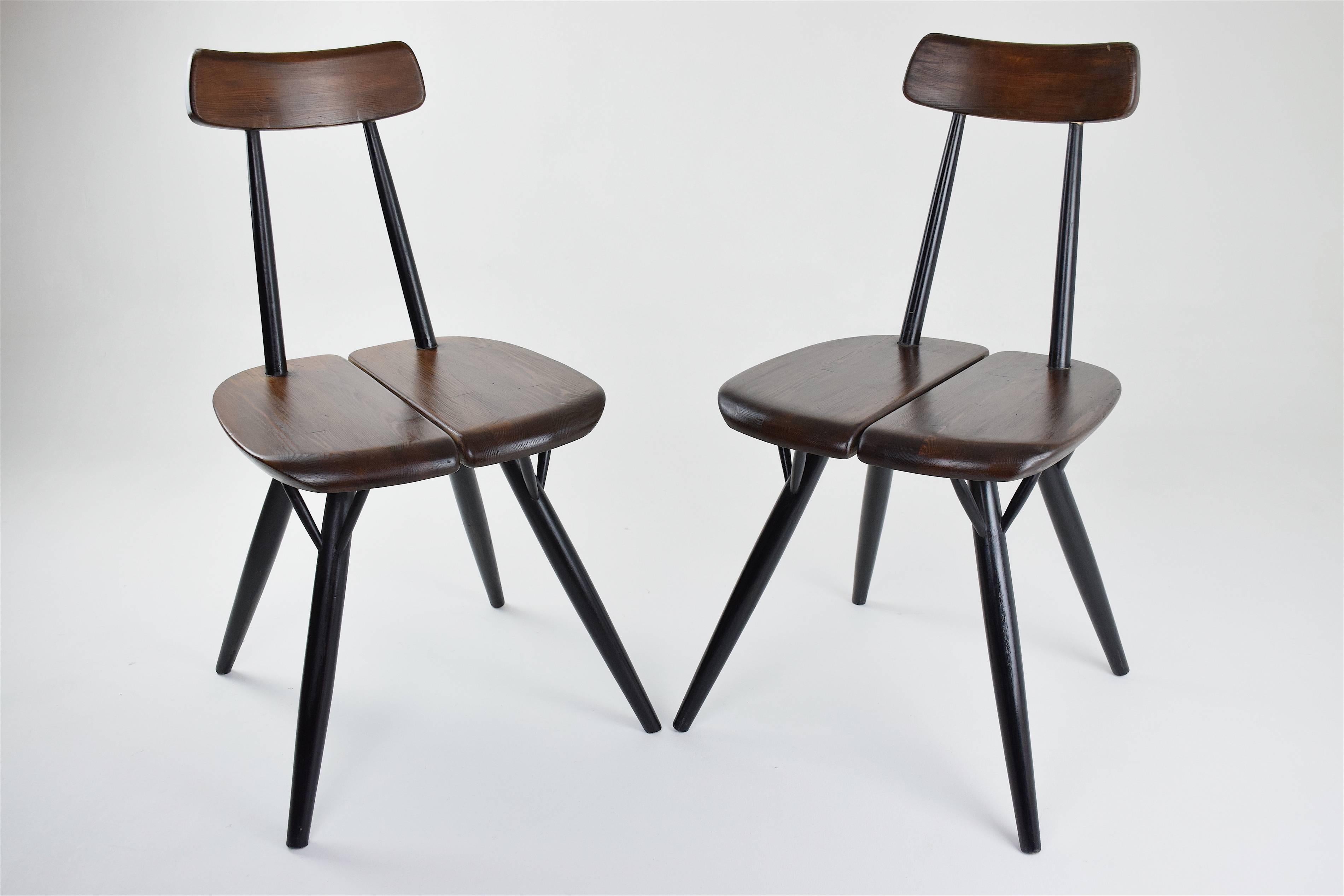 Scandinavian Modern Vintage Scandinavian Chairs with Stool by Ilmari Tapiovaara, 1955