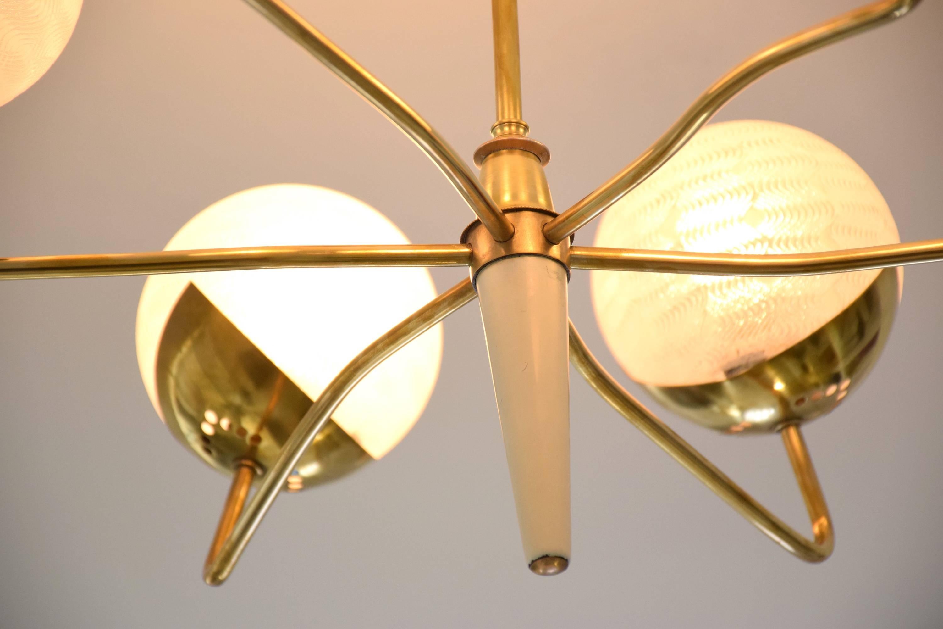 Italian Mid-Century Articulating Brass Spider Chandelier, 1950s 3