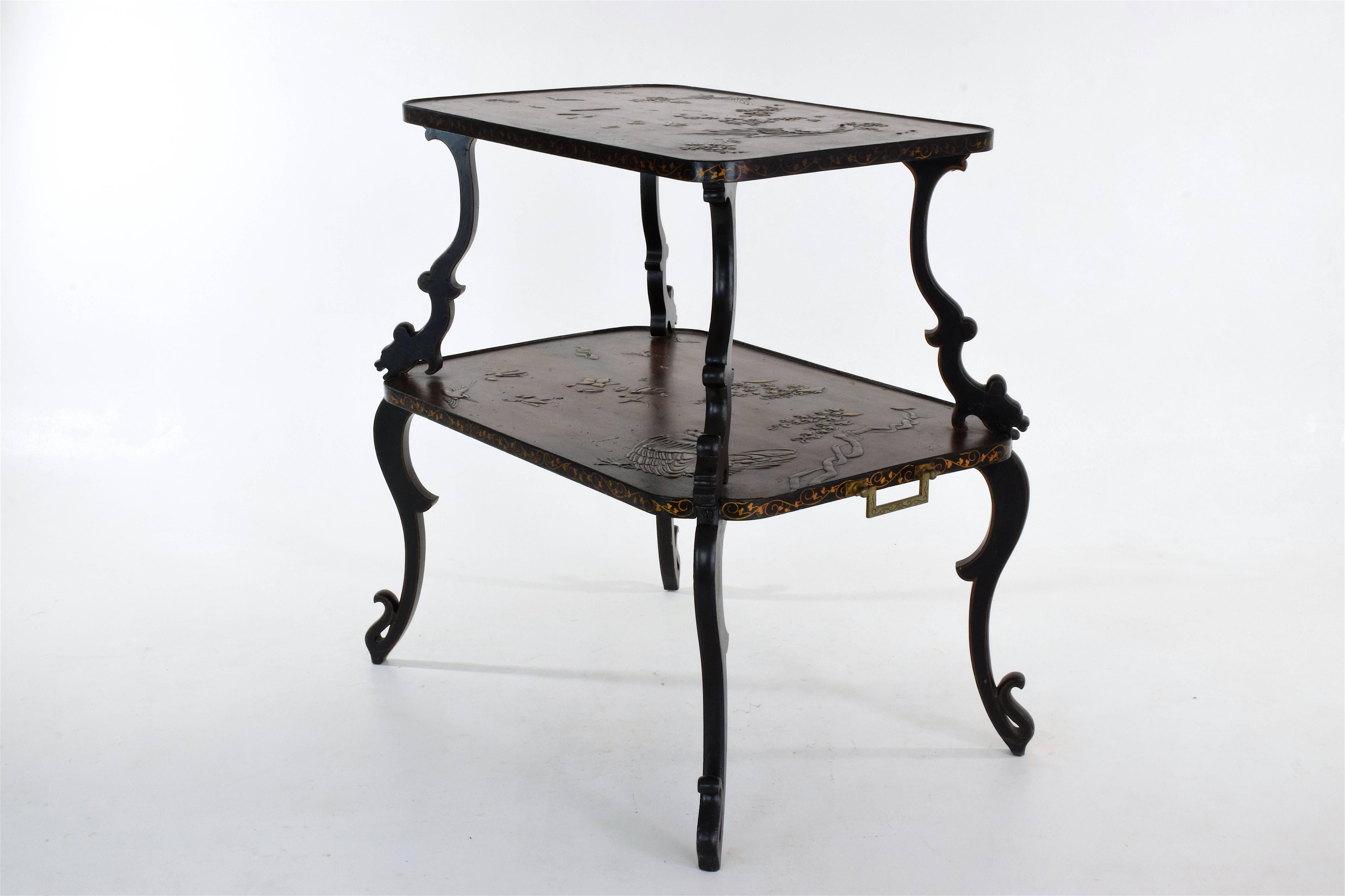 Lacquered Antique French Art Nouveau Table by Louis Majorelle