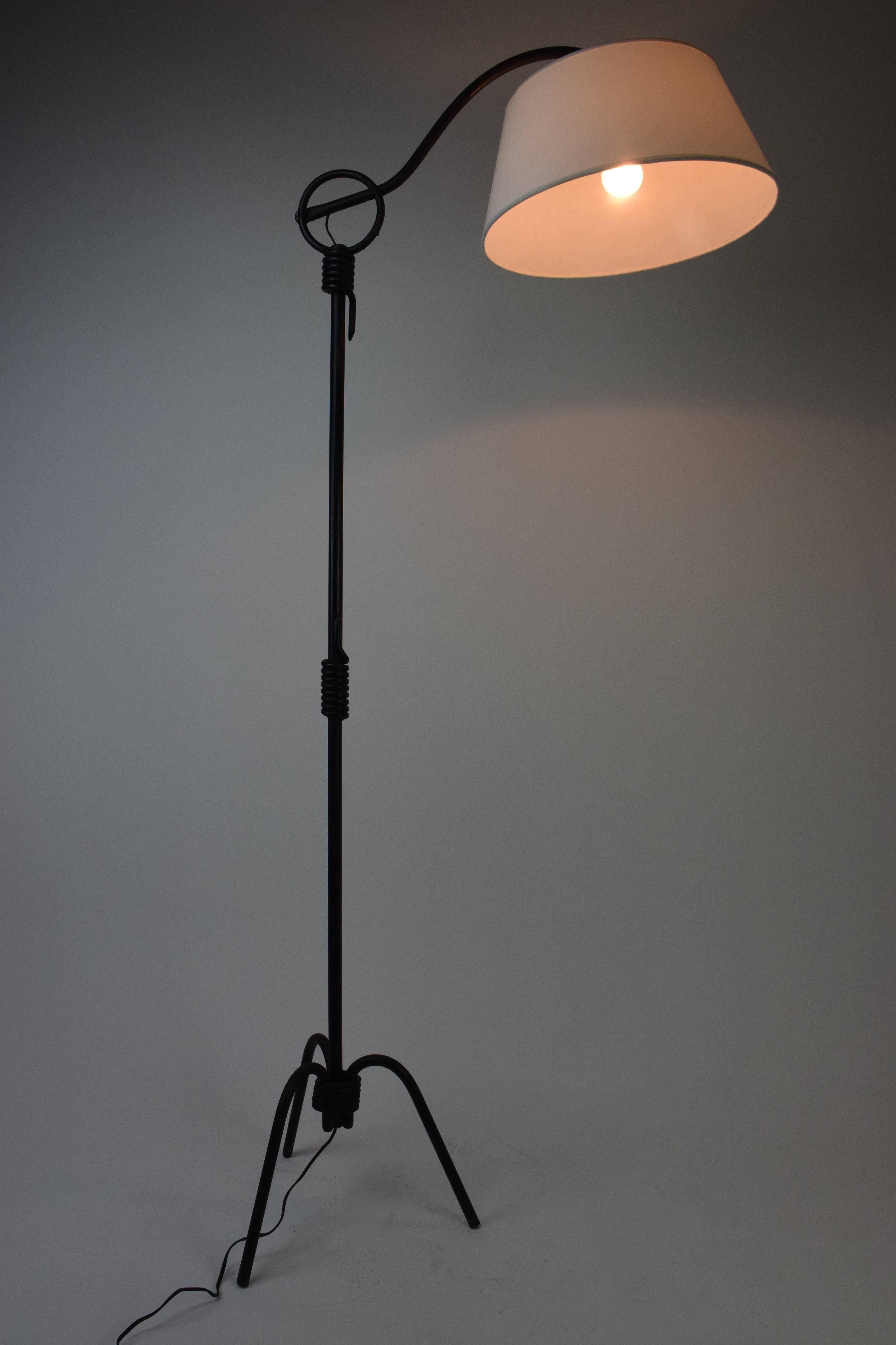 Mid-Century Modern French Mid-Century Iron Floor Lamp by Jean Royère, 1940's 