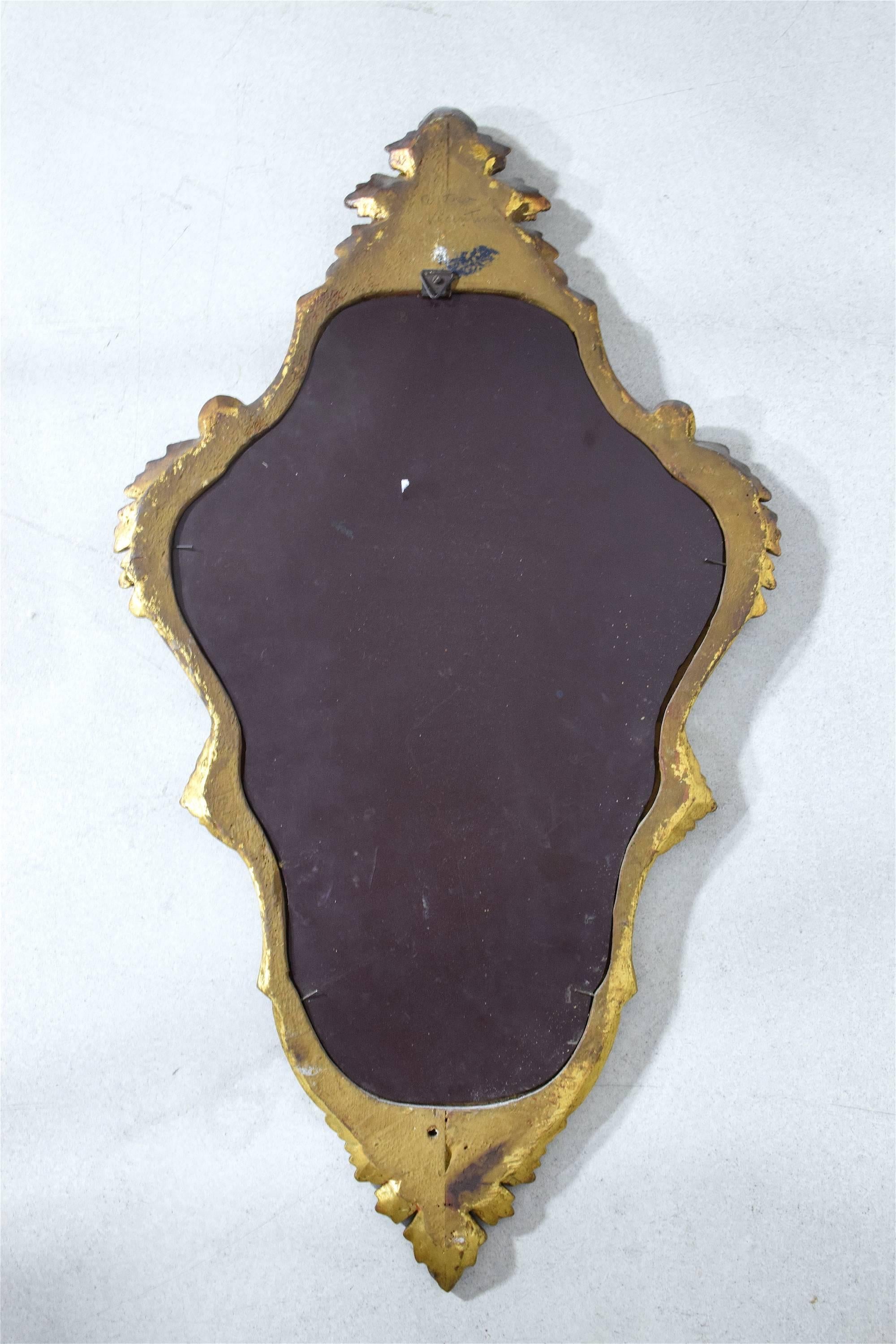 Antique Early 20th Century Italian Giltwood Mirrors, Set of Two  4