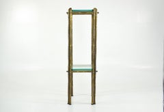 Brass Faux Bamboo Pedestal, France, 1970s