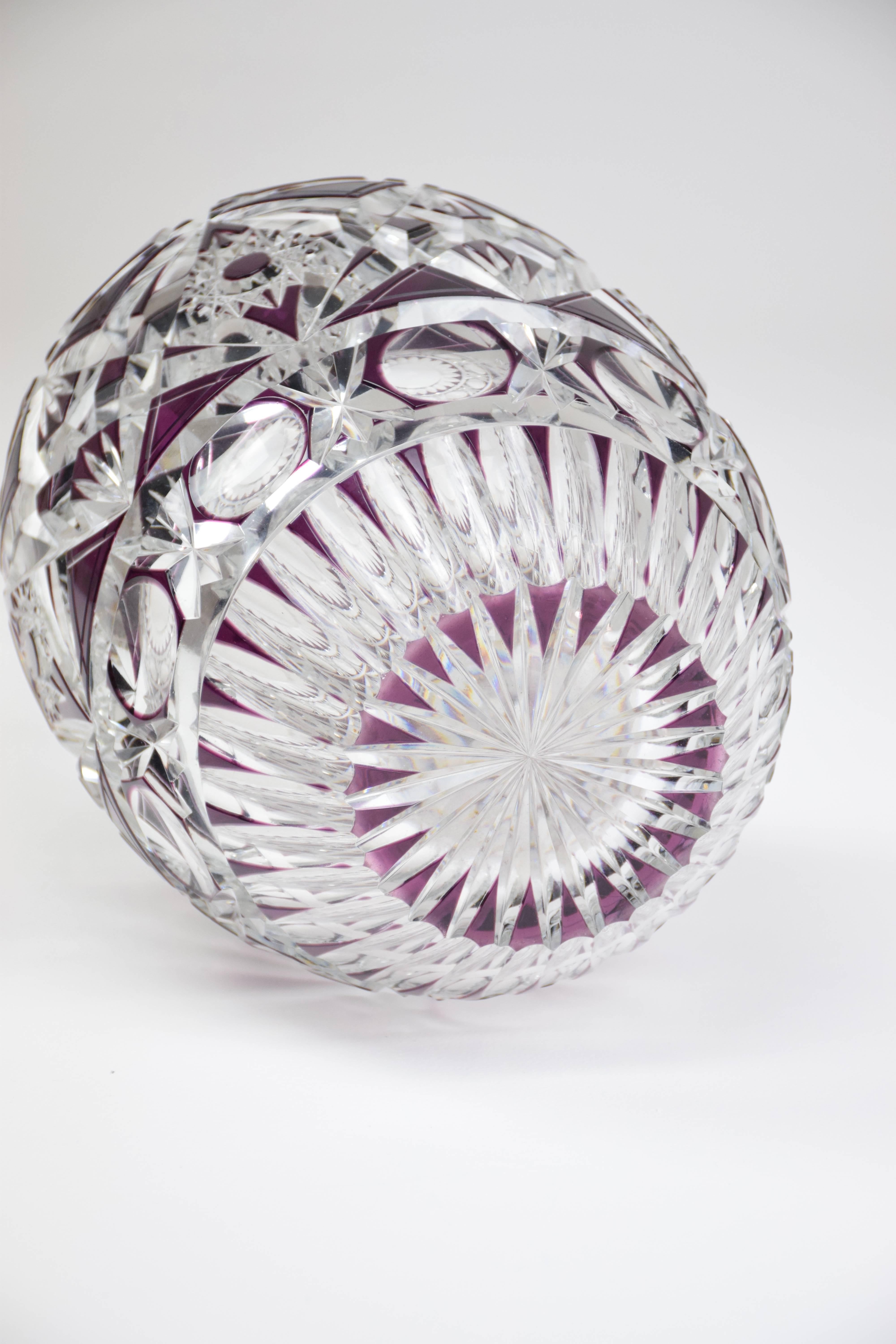 crystal cut glass vase