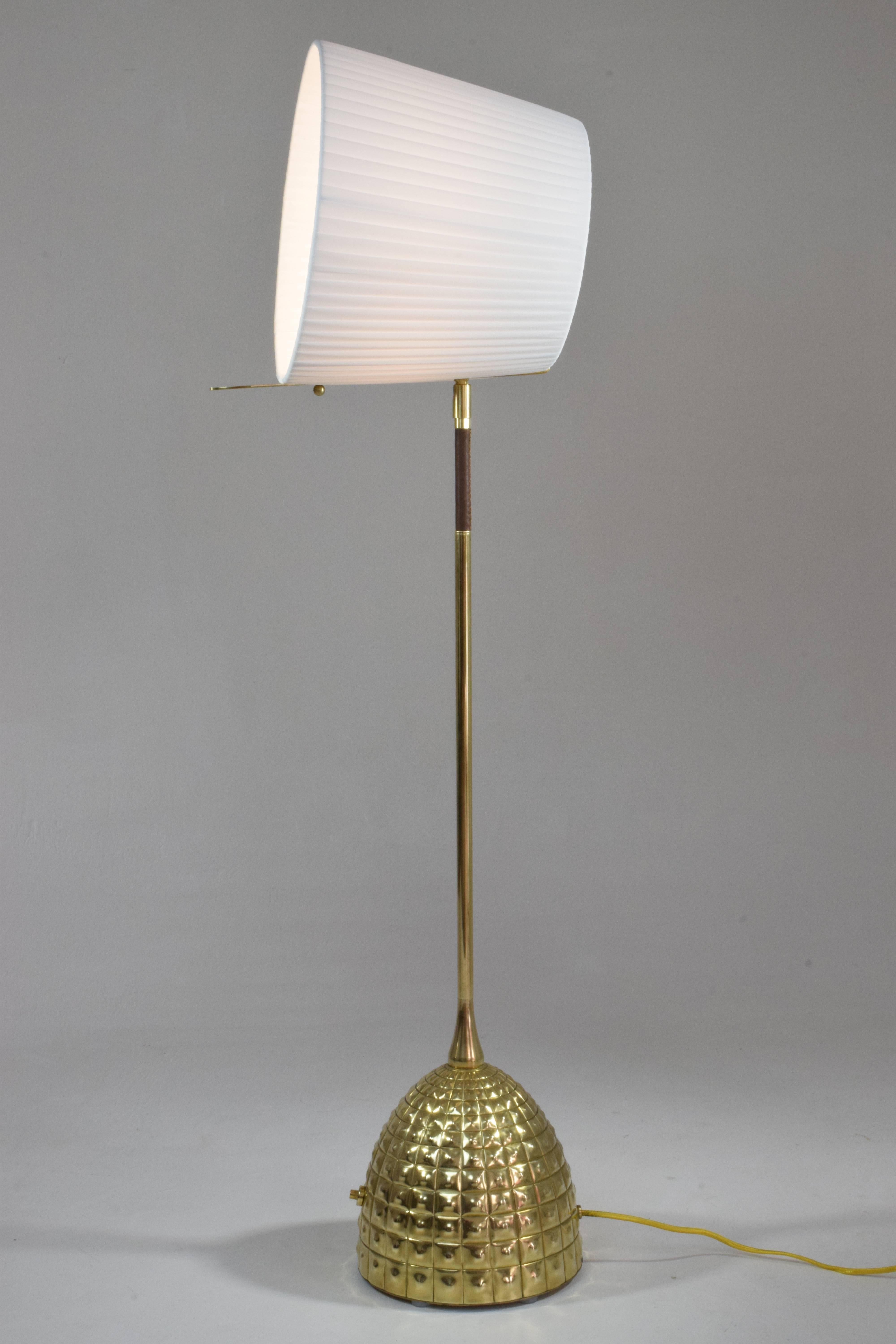 Infinitus-VI Tall Contemporary Brass Table Lamp, Flow Collection 3
