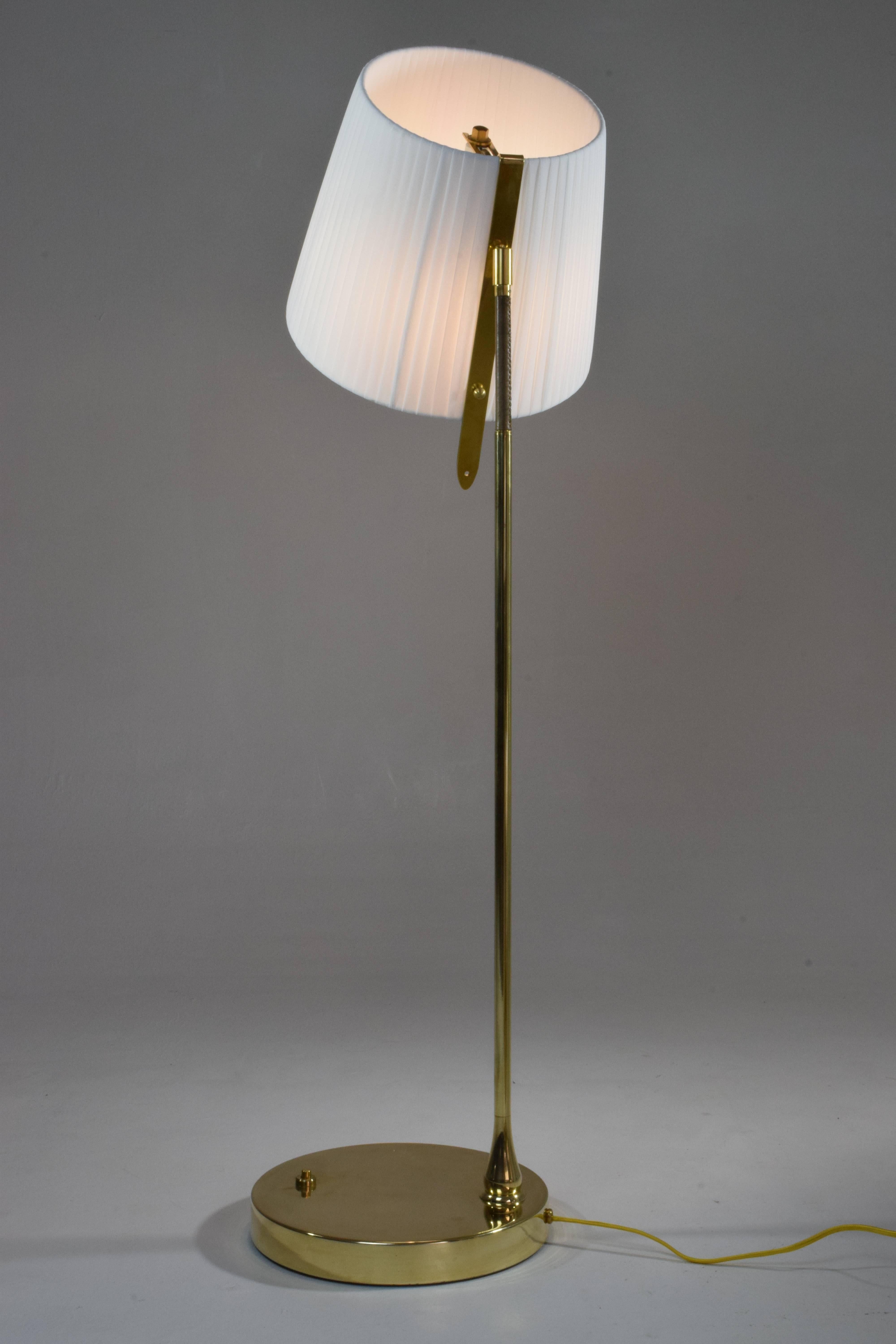 Polished Infinitus-I Tall Contemporary Handcrafted Brass Table Lamp, Flow Collection
