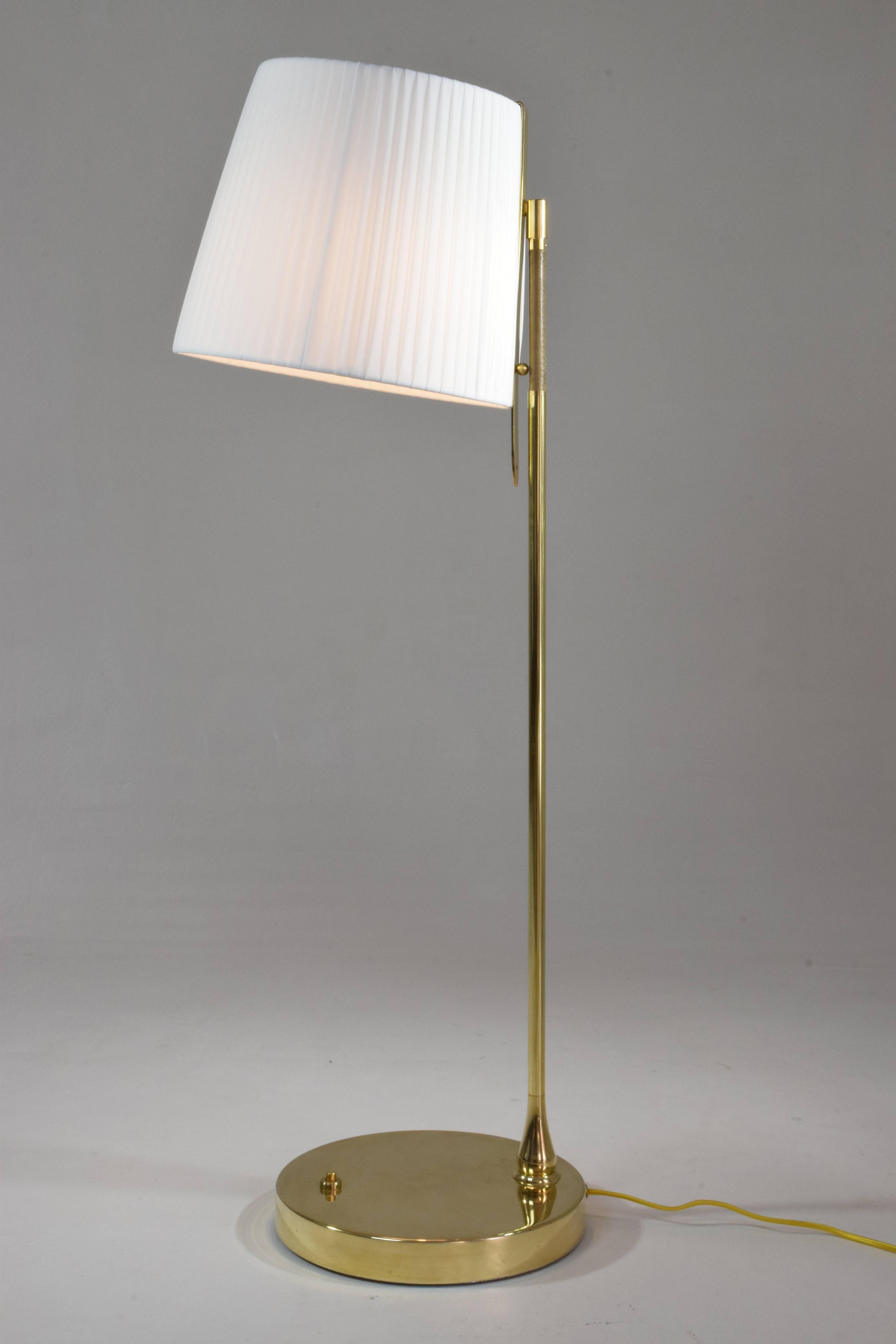 Modern Infinitus-I Tall Contemporary Handcrafted Brass Table Lamp, Flow Collection