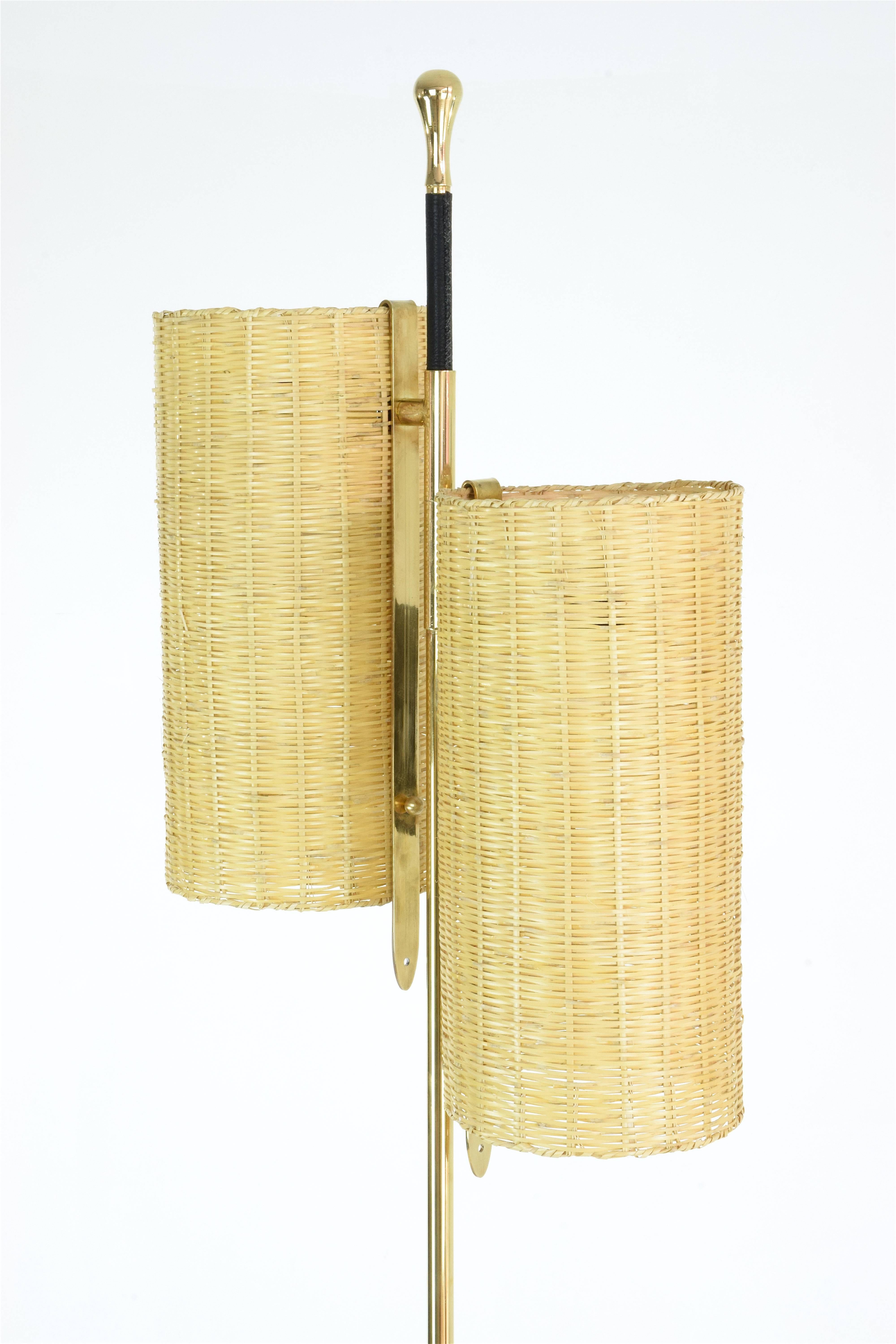 IDO.F2 lampadaire contemporain en osier et marbre, collection Flow en vente 6
