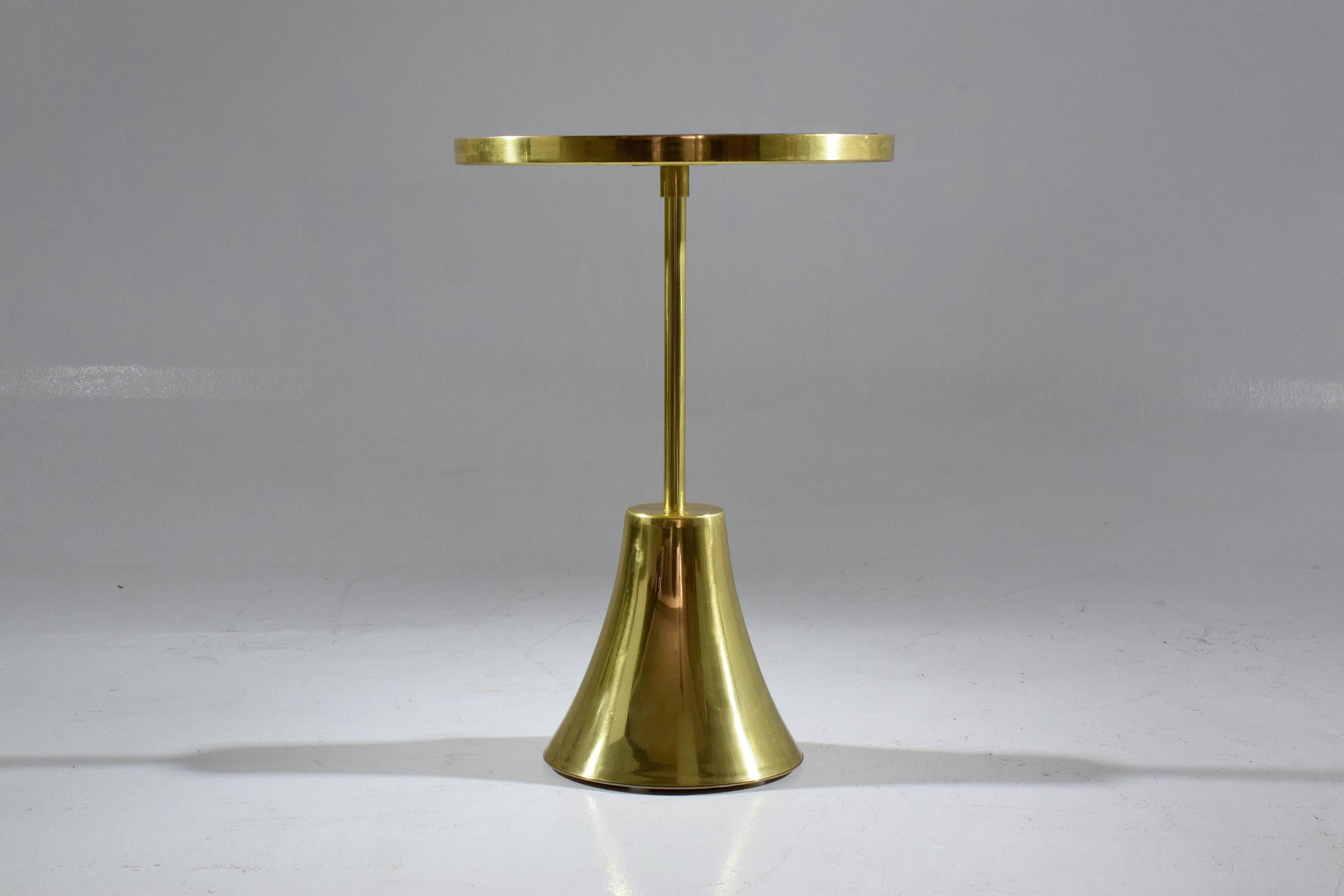 Modern Z-II-I Contemporary Brass Mosaic Side Table, Flow Collection For Sale