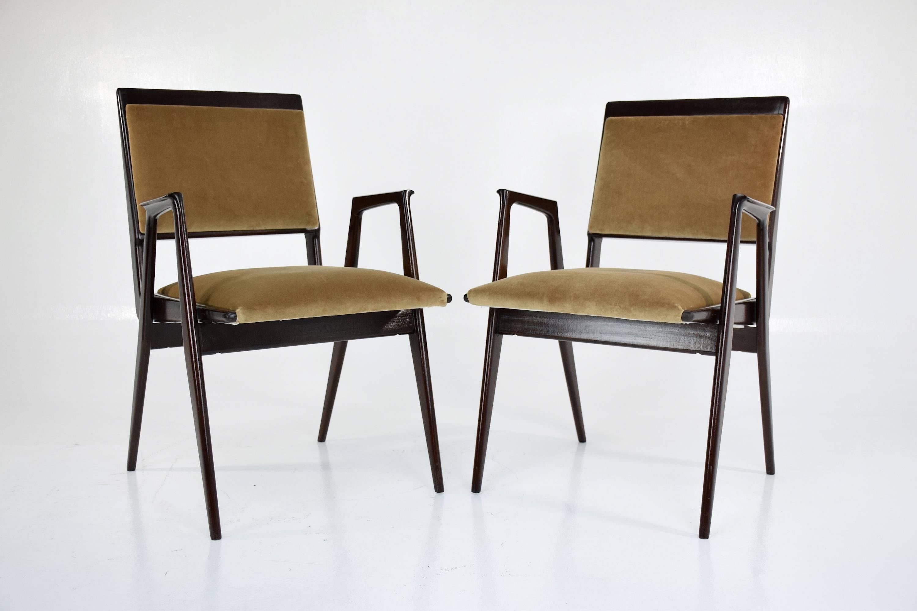 Pair of Italian Midcentury Armchairs, 1950-1960 3