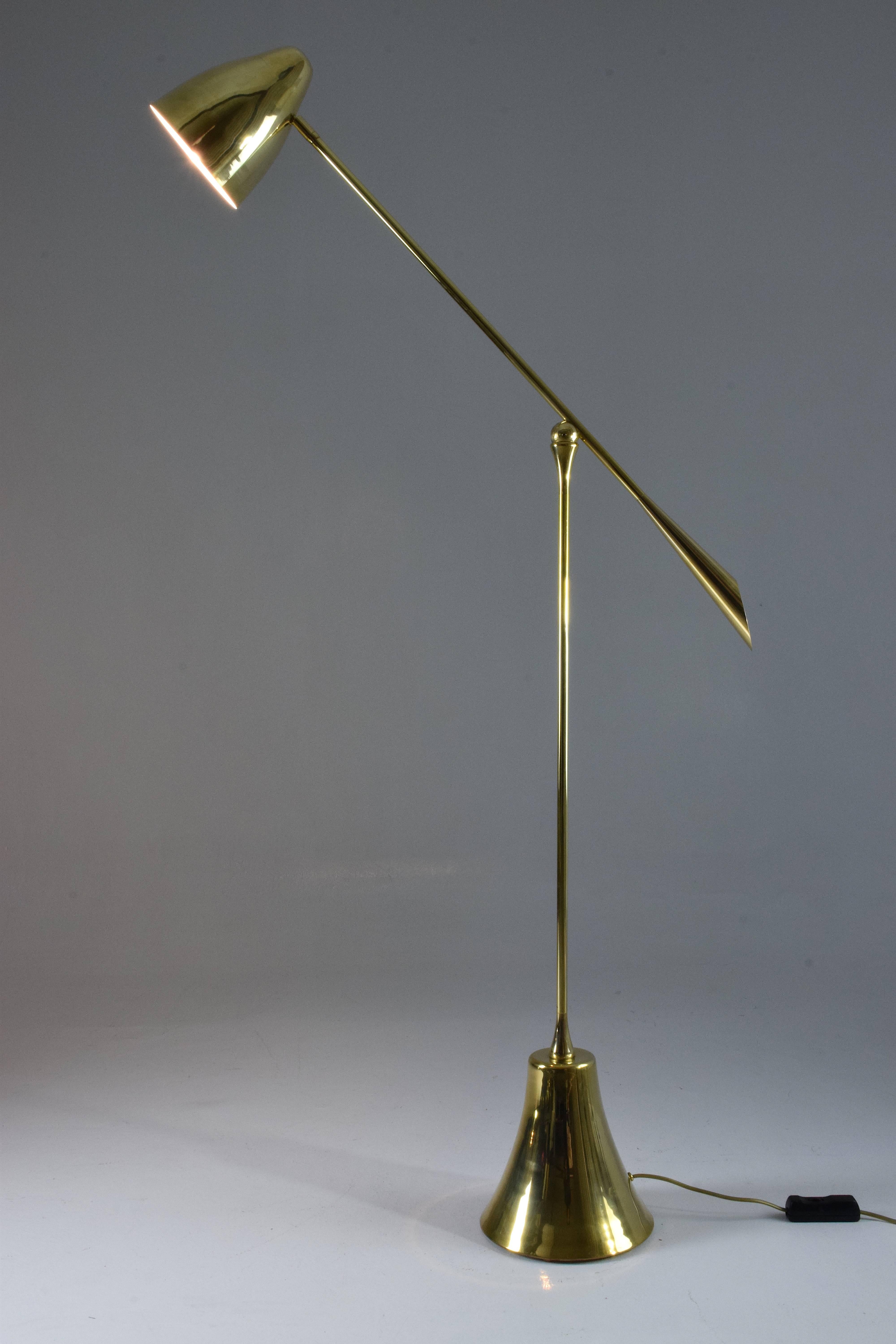 Engraved Equilibrium.VIII Double Articulating Floor Lamp, Flow Collection 