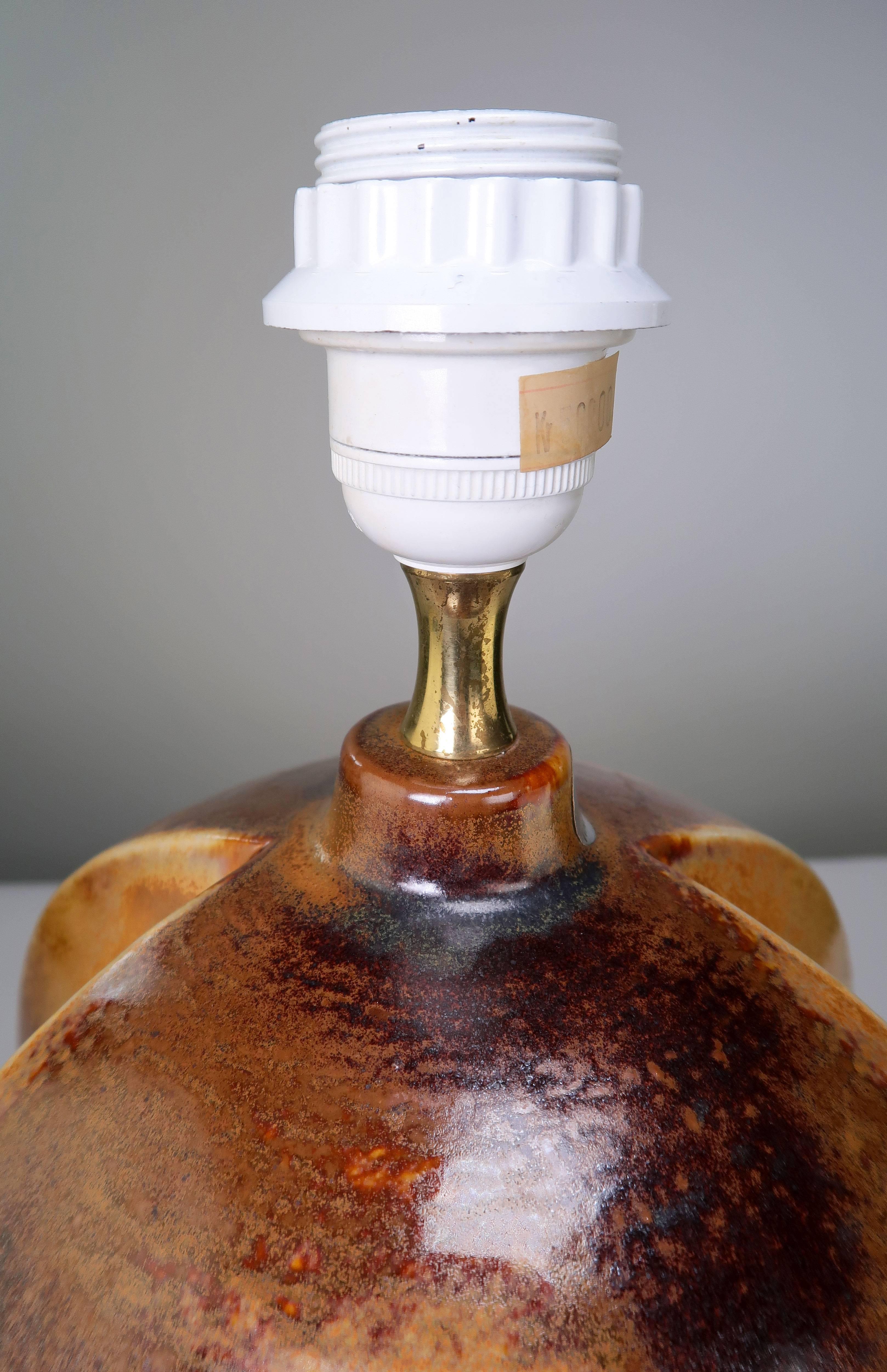 Glazed Haico Nitzsche Organic Modern Chestnut Table Lamp, Denmark, 1970s For Sale