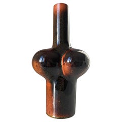 Tall Organic Sculptural Glazed Tue Poulsen Vase, Denmark, 1960s
