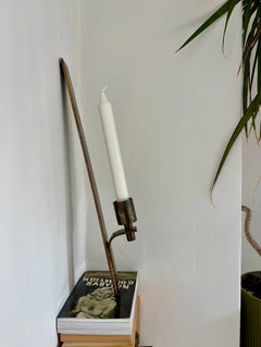 Sleek Scandinavian Brass Candle Sconce, Mid-Century Modern, 1960s