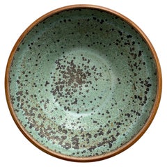 Scandinavian Modern Speckled Glaze Aqua Bowl