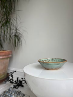 Scandinavian Modern Speckled Glaze Aqua Bowl