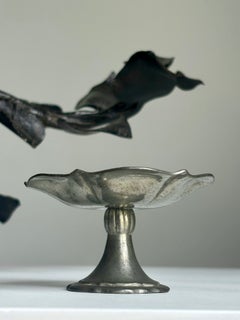 Just Andersen Art Deco Pedestal Bowl, Denmark, 1920s, Organic Relief