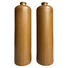 Tall Ceramic Bottle Vases by Max Kruger, Salt Glaze, Germany, 1960s