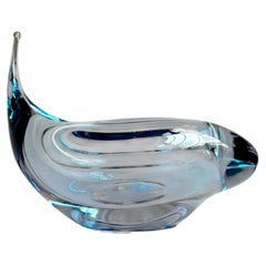 Ciotola in vetro artistico "Aqua Blue" di Per Lutken per Holmegaard, 1957, Mid Century