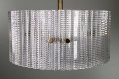 Carl Fagerlund Orrefors Circular Glass Panel Pendant, 1960s